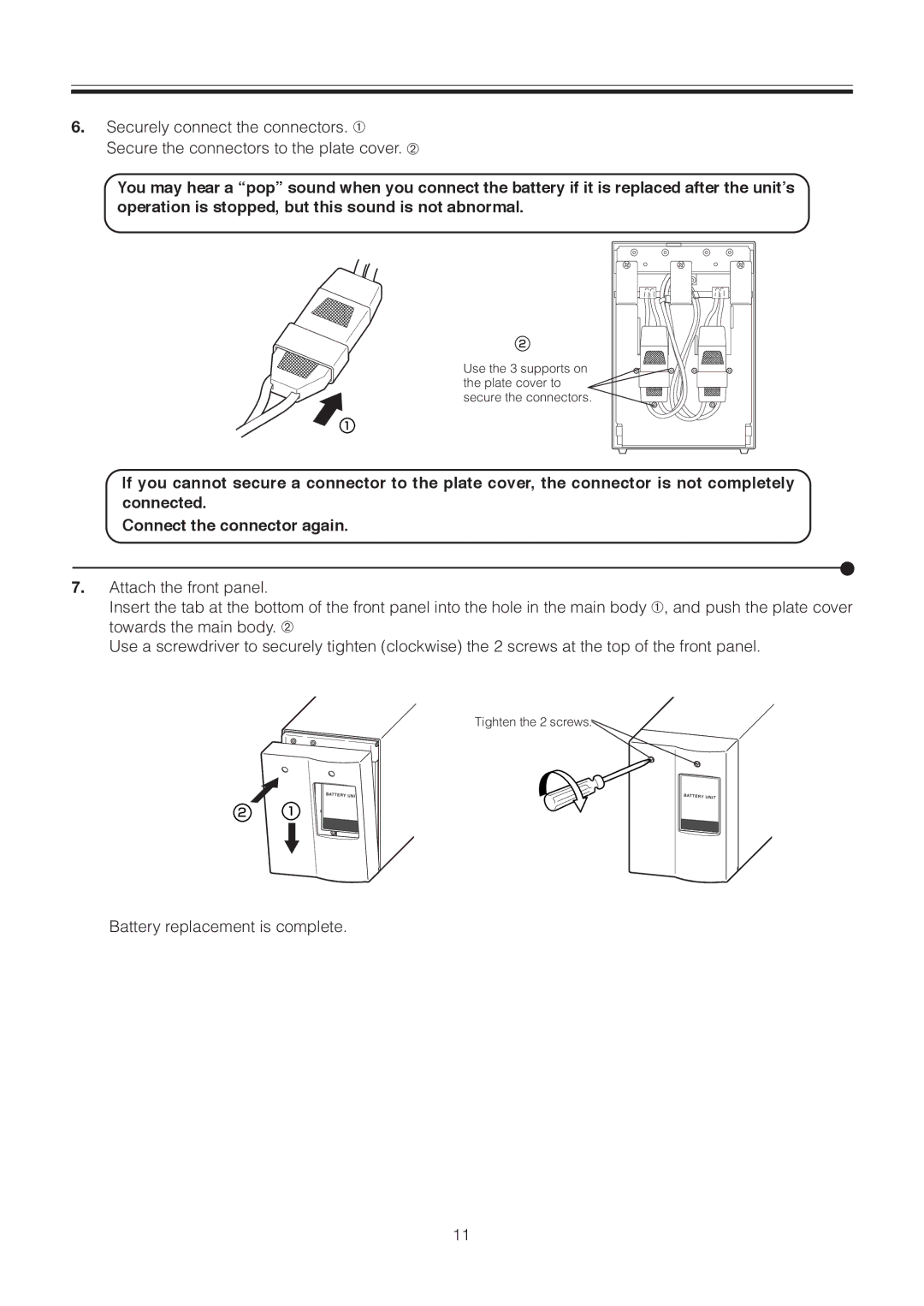 Omron BUM100S, BUM300S, BUM150S instruction manual Battery replacement is complete 