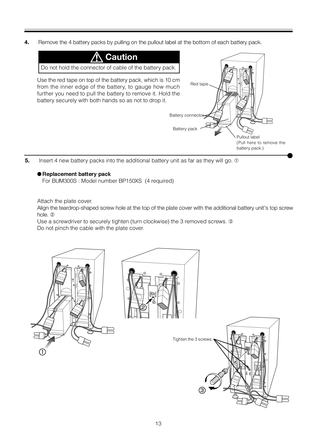 Omron BUM150S, BUM300S, BUM100S instruction manual Replacement battery pack 