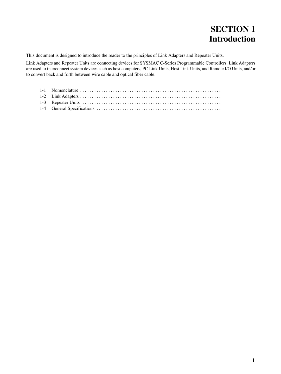 Omron C-series manual Section, Introduction 