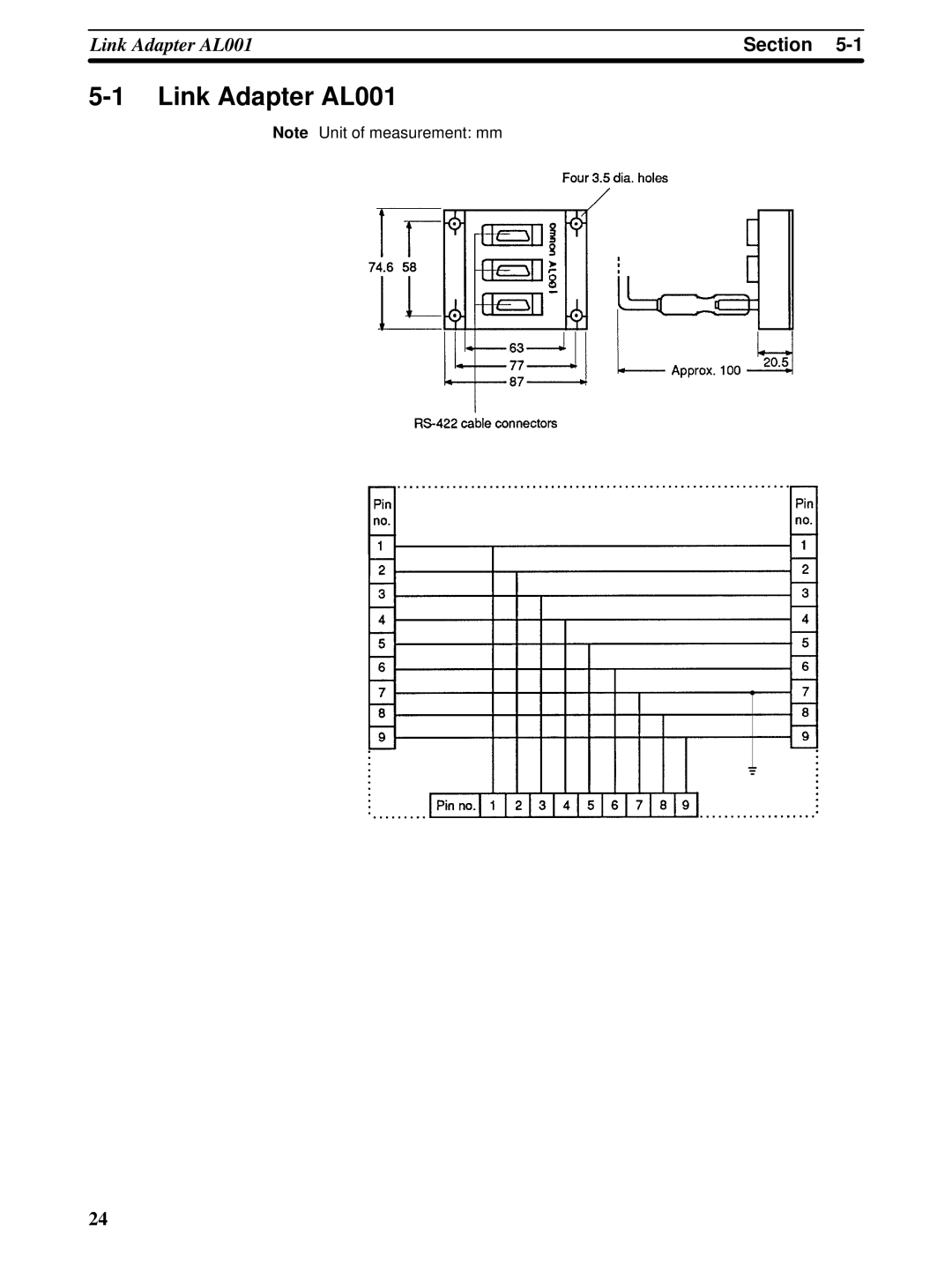 Omron C-series manual Link Adapter AL001 