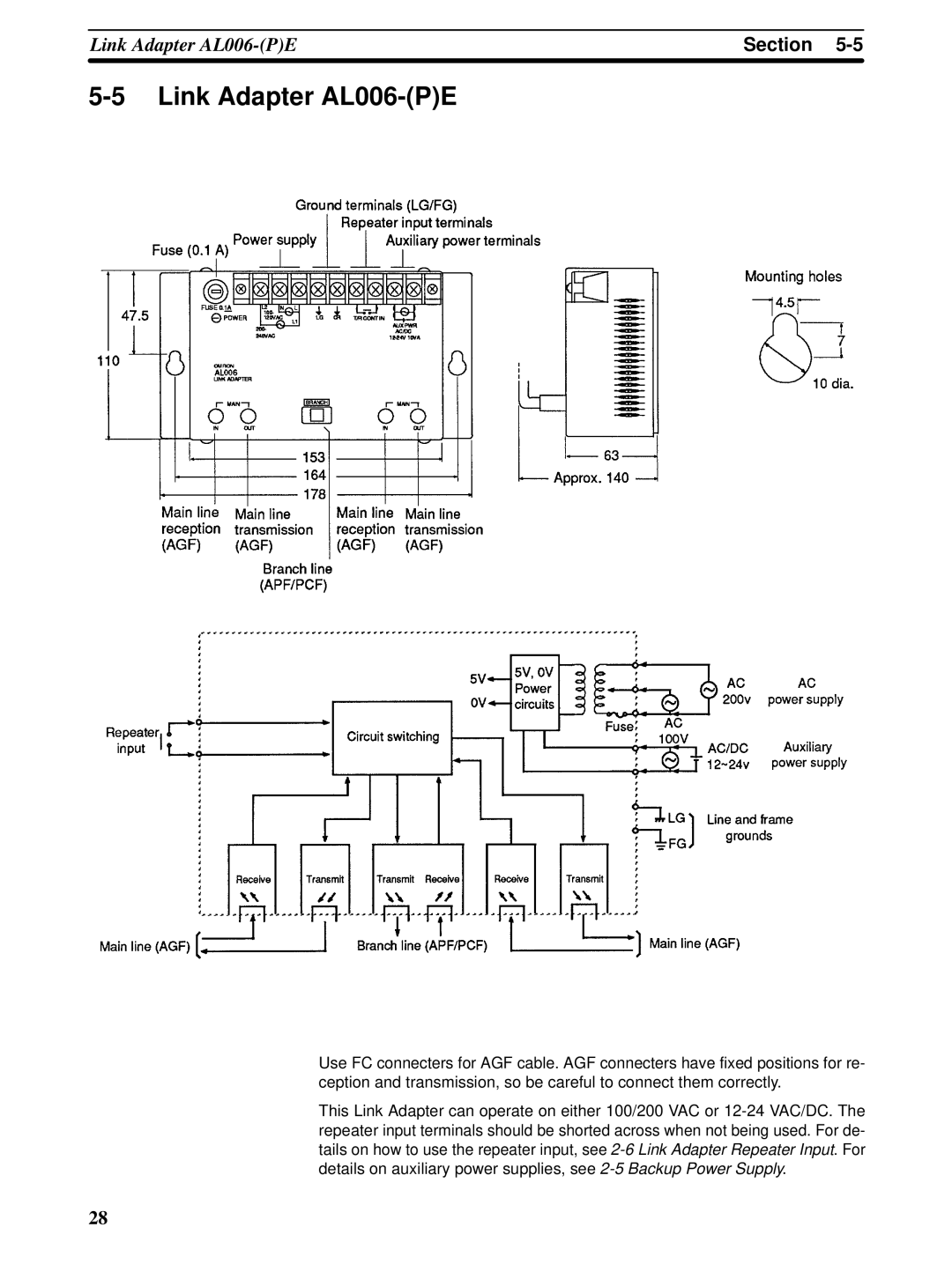 Omron C-series manual Link Adapter AL006-PE 