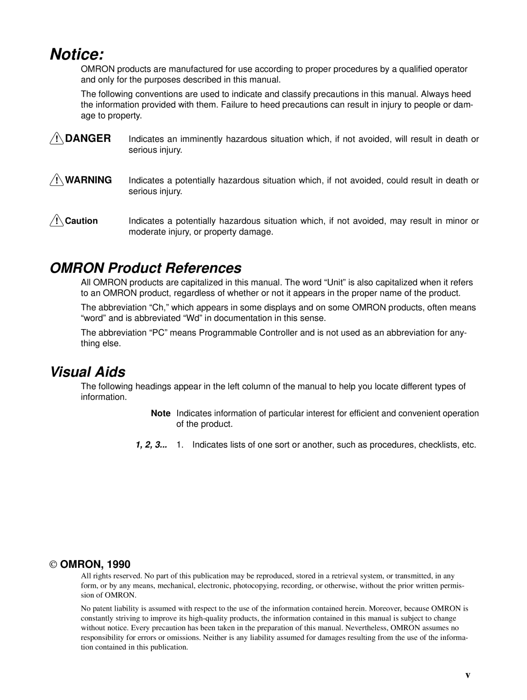 Omron C-series manual Omron Product References 