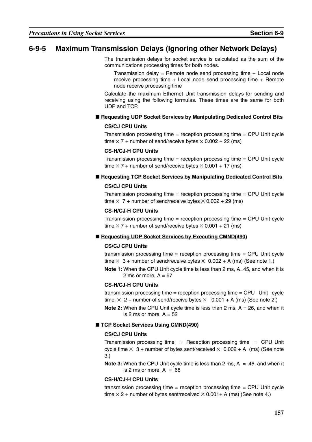 Omron CJ1W-ETN21 operation manual Maximum Transmission Delays Ignoring other Network Delays, CS-H/CJ-H CPU Units 