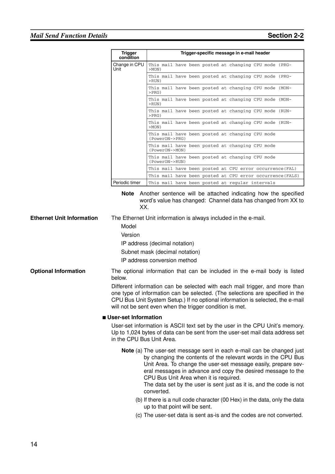 Omron CJ1W-ETN21 operation manual Words value has changed Channel data has changed from XX to, Ethernet Unit Information 