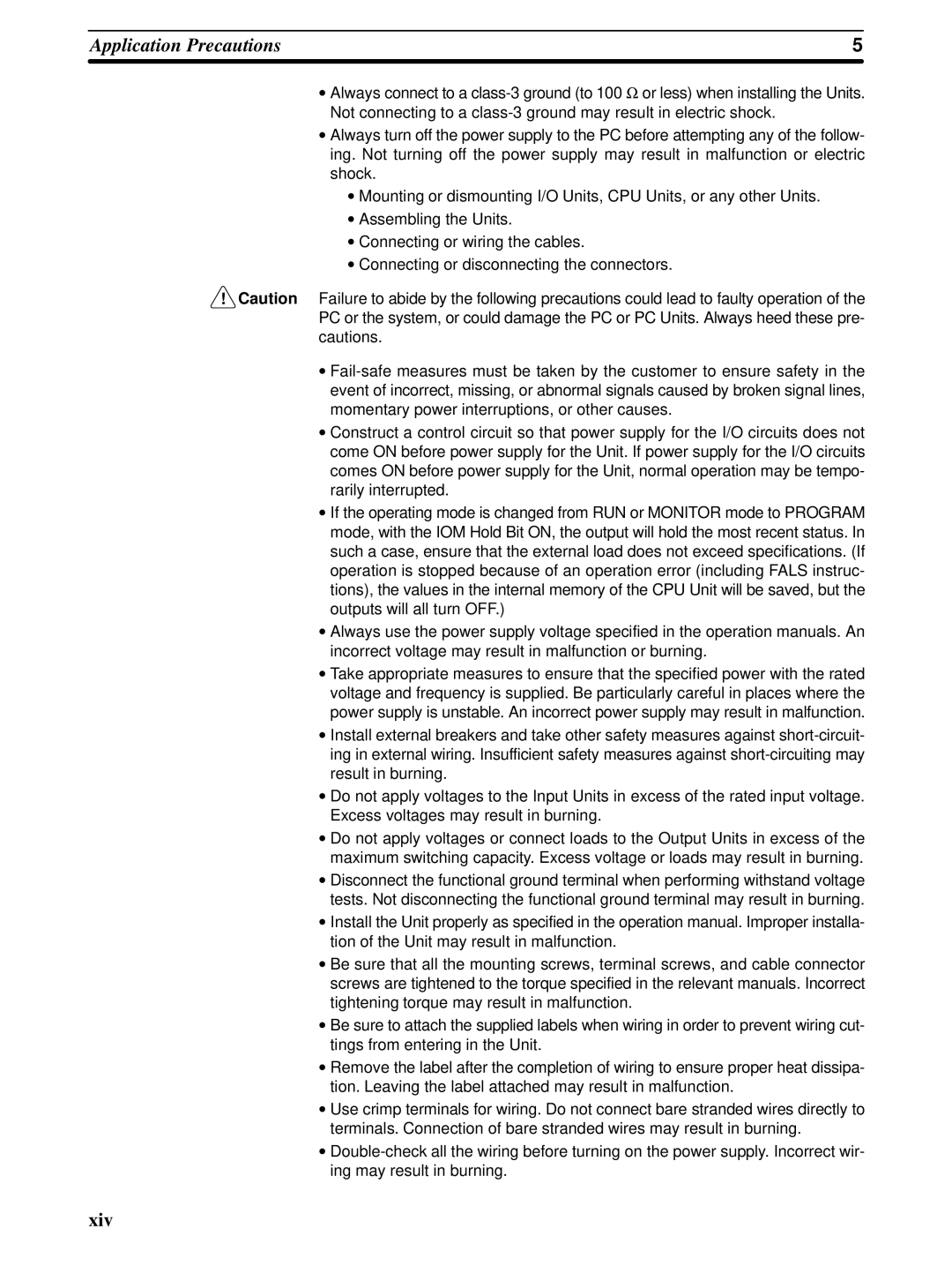 Omron CPM1A operation manual Xiv 