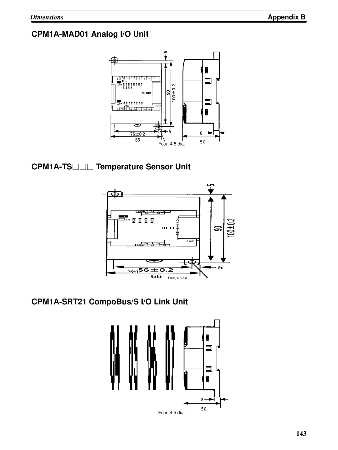 Omron CPM1A-MAD01 Analog I/O Unit, CPM1A-TSjjjTemperature Sensor Unit, CPM1A-SRT21 CompoBus/S I/O Link Unit 