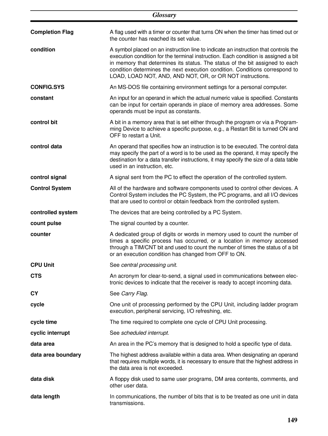 Omron CPM1A operation manual Config.Sys, Cts 