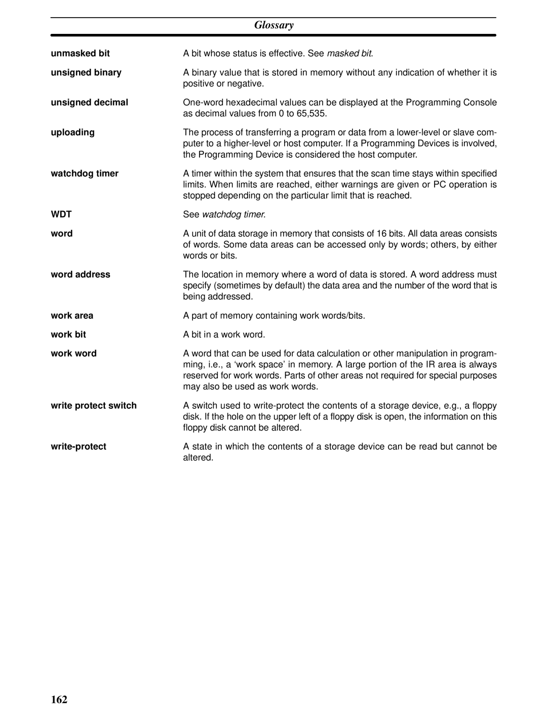 Omron CPM1A operation manual Wdt 