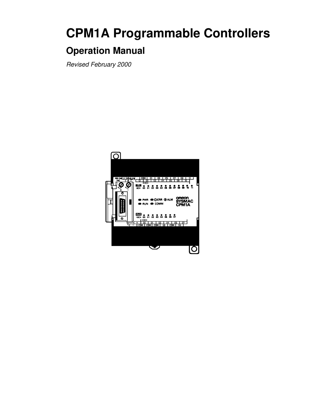 Omron operation manual CPM1A Programmable Controllers 