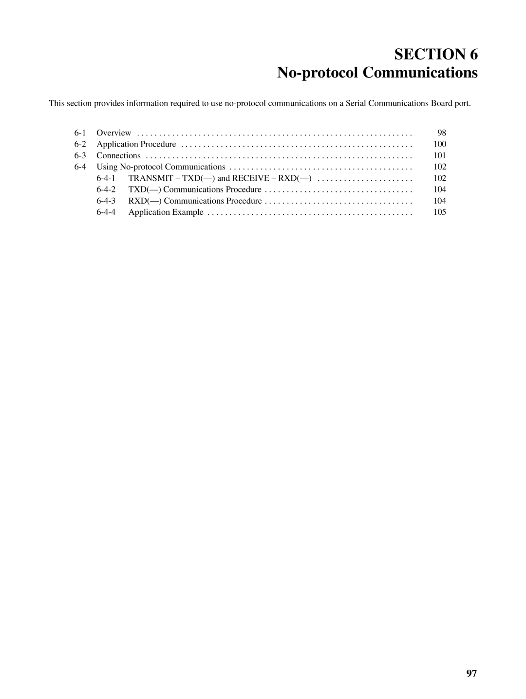 Omron CQM1H-SCB41 operation manual No-protocol Communications 