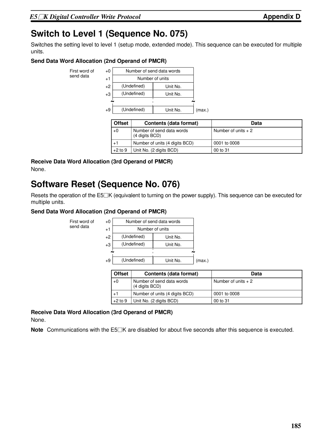 Omron CQM1H-SCB41 operation manual Switch to Level 1 Sequence No, Software Reset Sequence No 