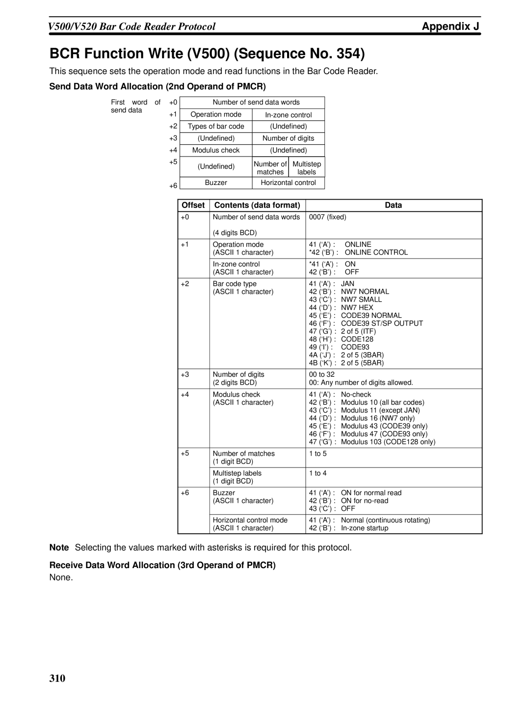 Omron CQM1H-SCB41 operation manual BCR Function Write V500 Sequence No, CODE93 