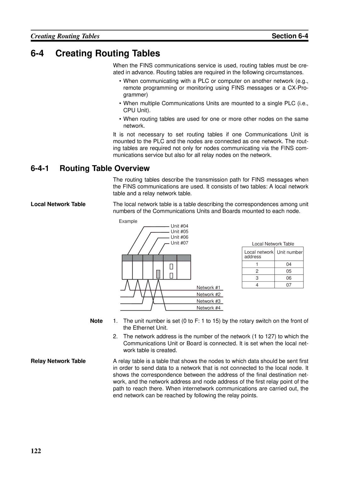 Omron CS1W-ETN21 operation manual Creating Routing Tables, Routing Table Overview, Local Network Table, Relay Network Table 