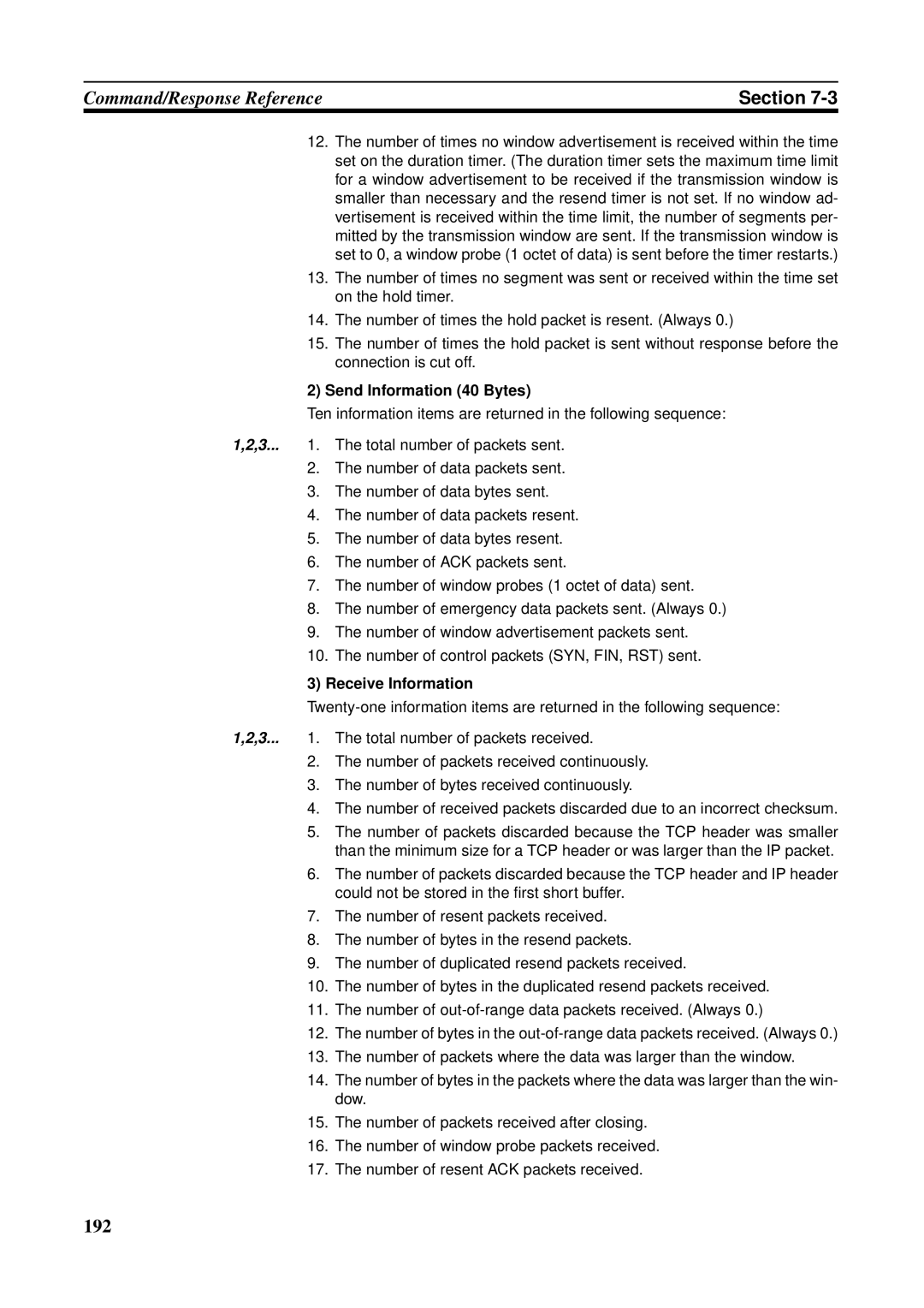 Omron CS1W-ETN21 operation manual Send Information 40 Bytes, Receive Information 