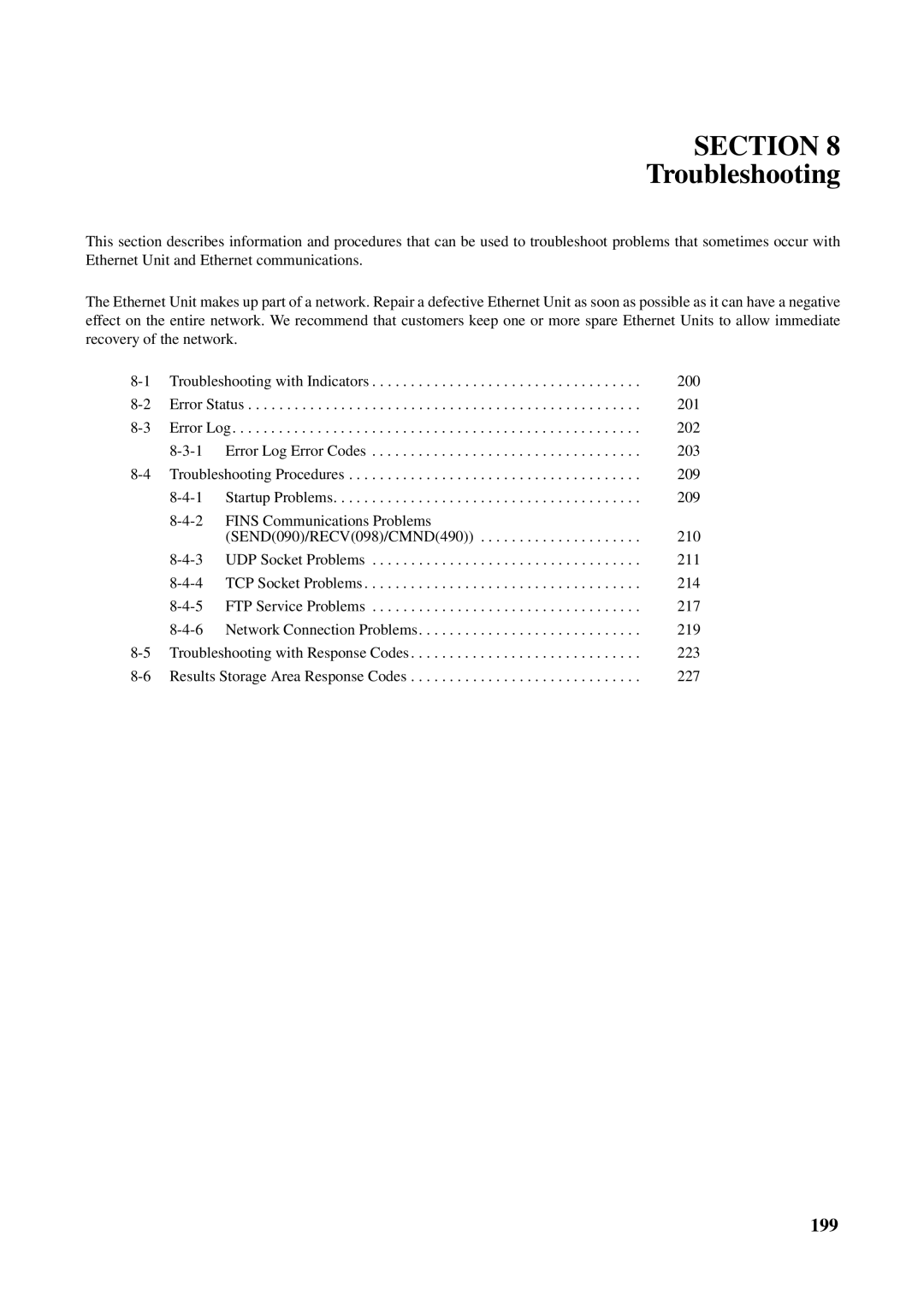 Omron CS1W-ETN21 operation manual Troubleshooting 