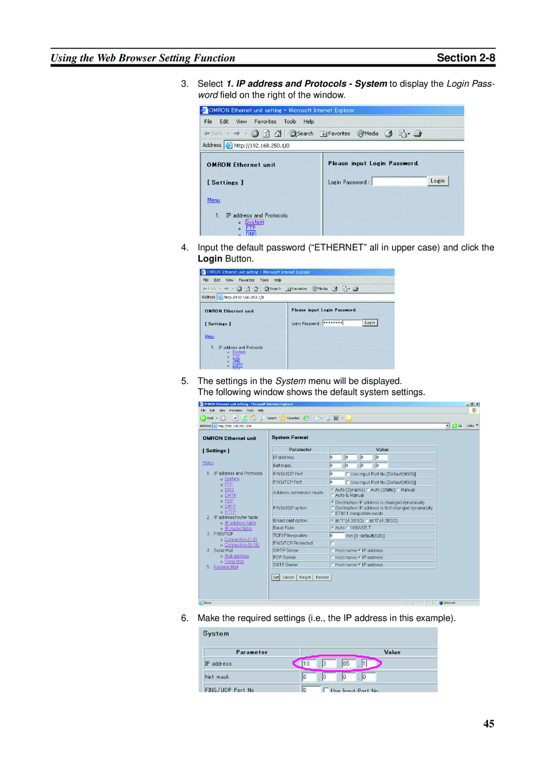 Omron CS1W-ETN21 operation manual Section 