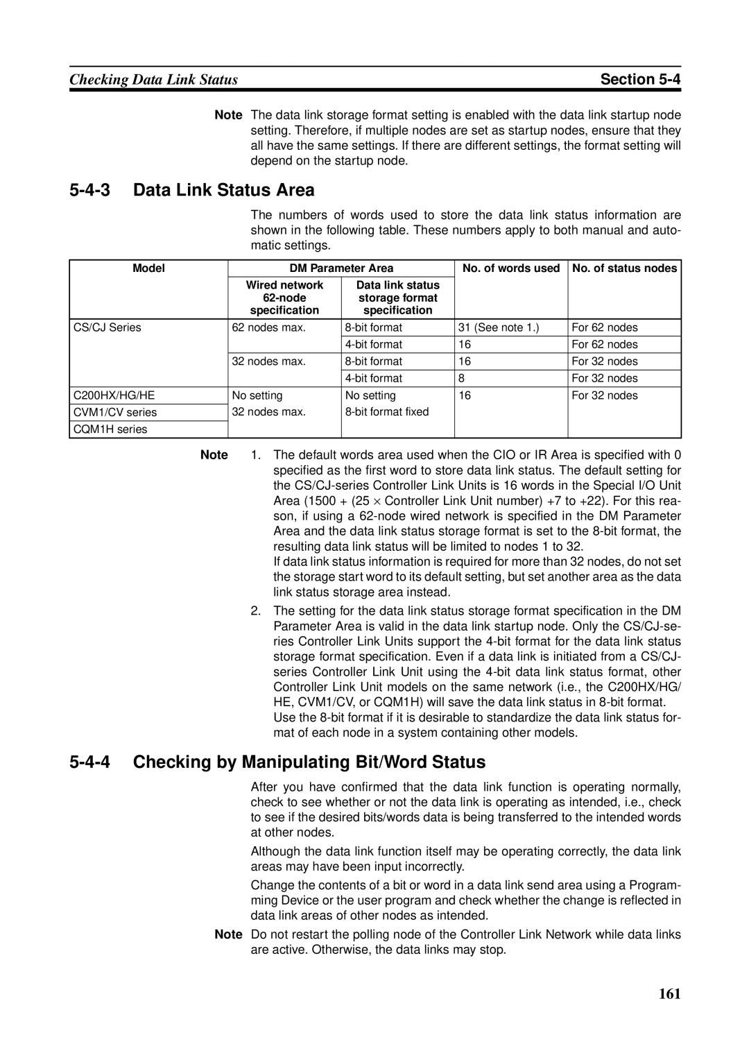 Omron CQM1H-CLK21, CVM1-CLK21, CS1W-RPT01 Checking by Manipulating Bit/Word Status, Matic settings, Specification 