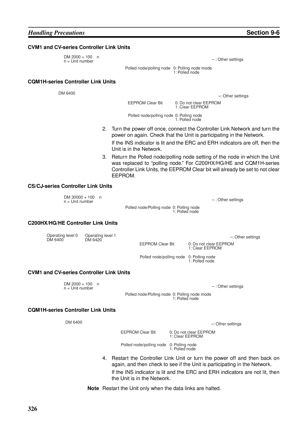 Omron CS1W-RPT01, CVM1-CLK21, CJ1W-CLK21-V1, C200HW-CLK21, CQM1H-CLK21, CS1W-CLK21-V1 operation manual 326 