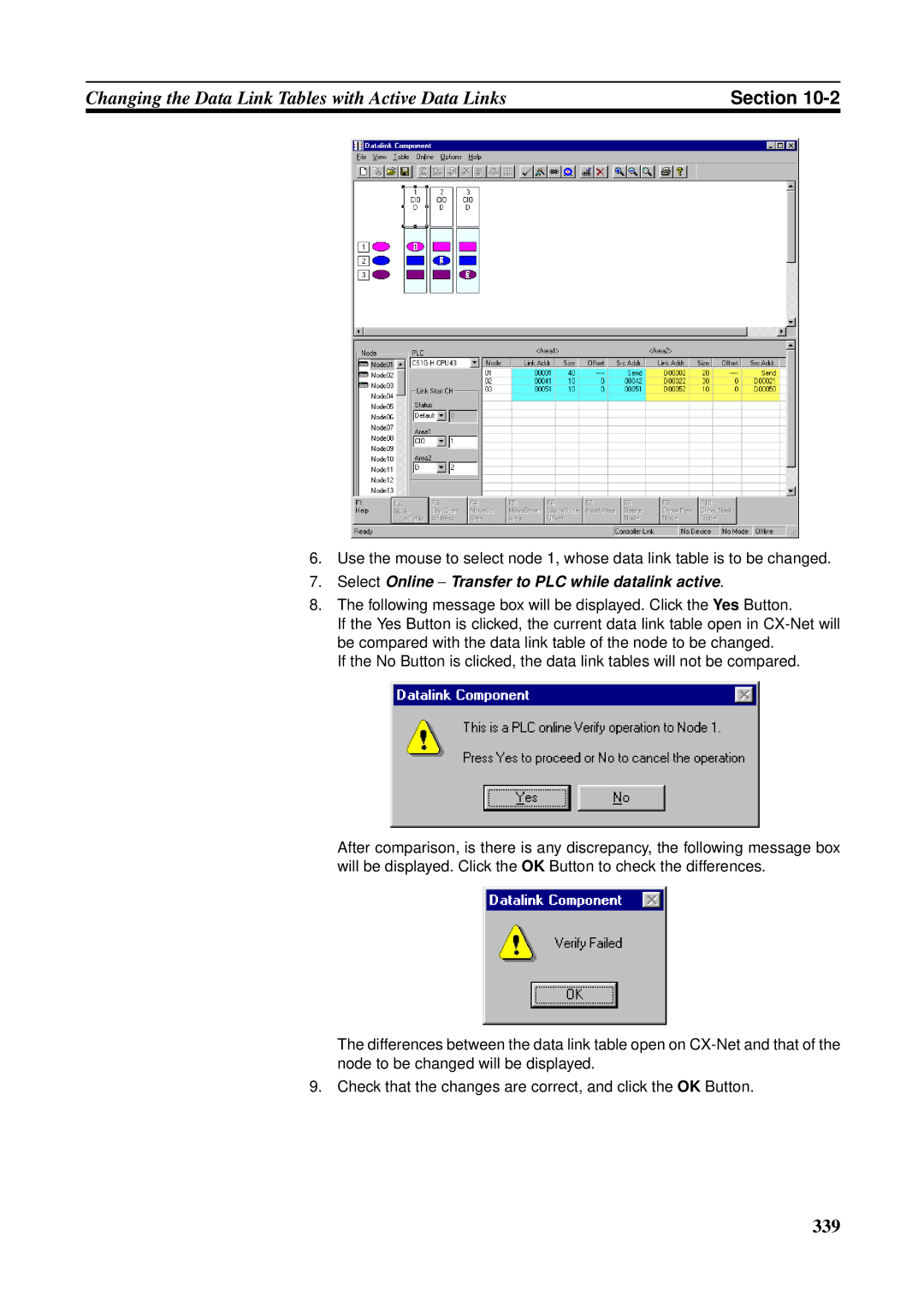 Omron CJ1W-CLK21-V1, CVM1-CLK21, CS1W-RPT01, C200HW-CLK21, CQM1H-CLK21, CS1W-CLK21-V1 operation manual 339 