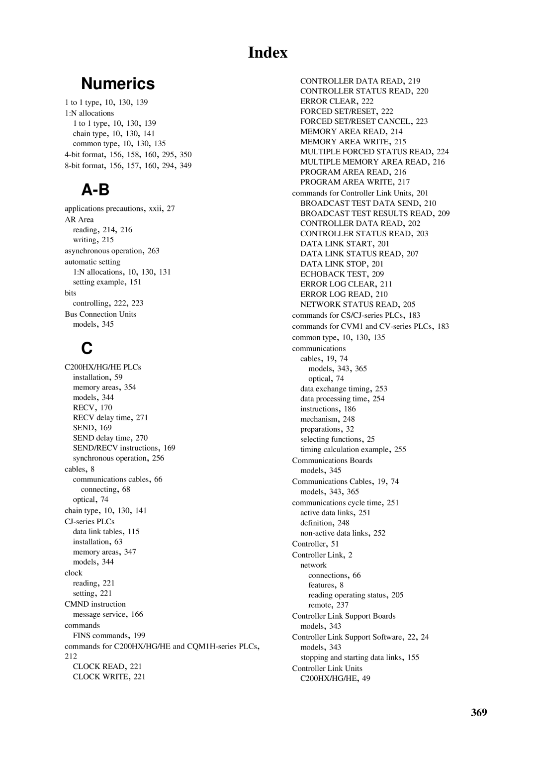 Omron CJ1W-CLK21-V1, CVM1-CLK21, CS1W-RPT01, C200HW-CLK21, CQM1H-CLK21, CS1W-CLK21-V1 operation manual Numerics 