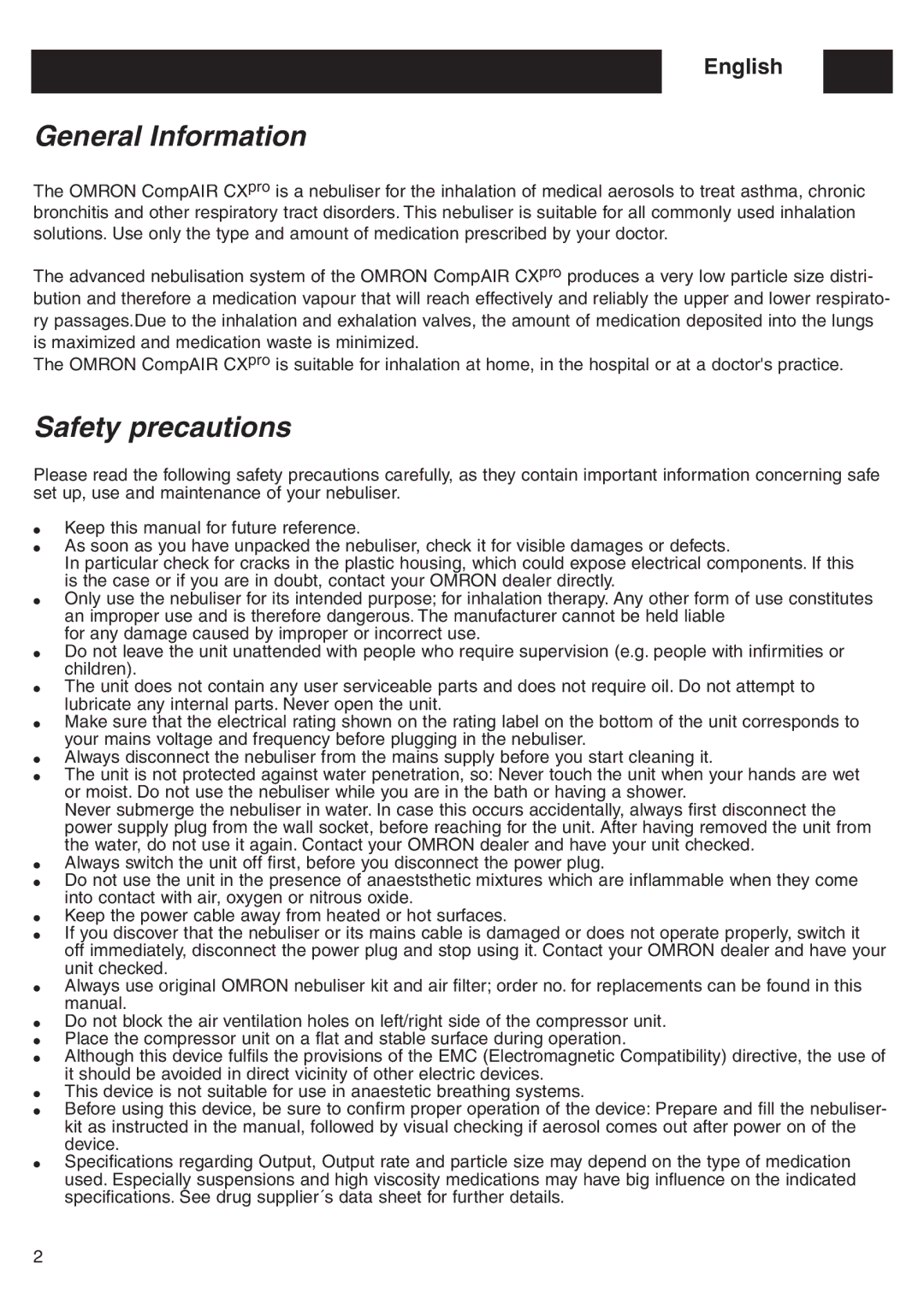 Omron CX Pro instruction manual General Information, Safety precautions 