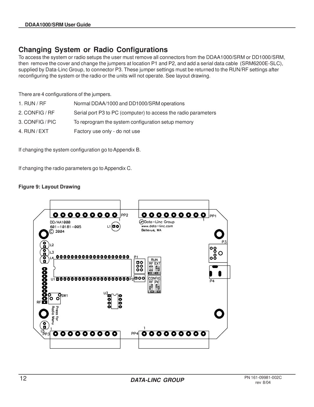 Omron DDAA1000/SRM manual Changing System or Radio Configurations, Layout Drawing 