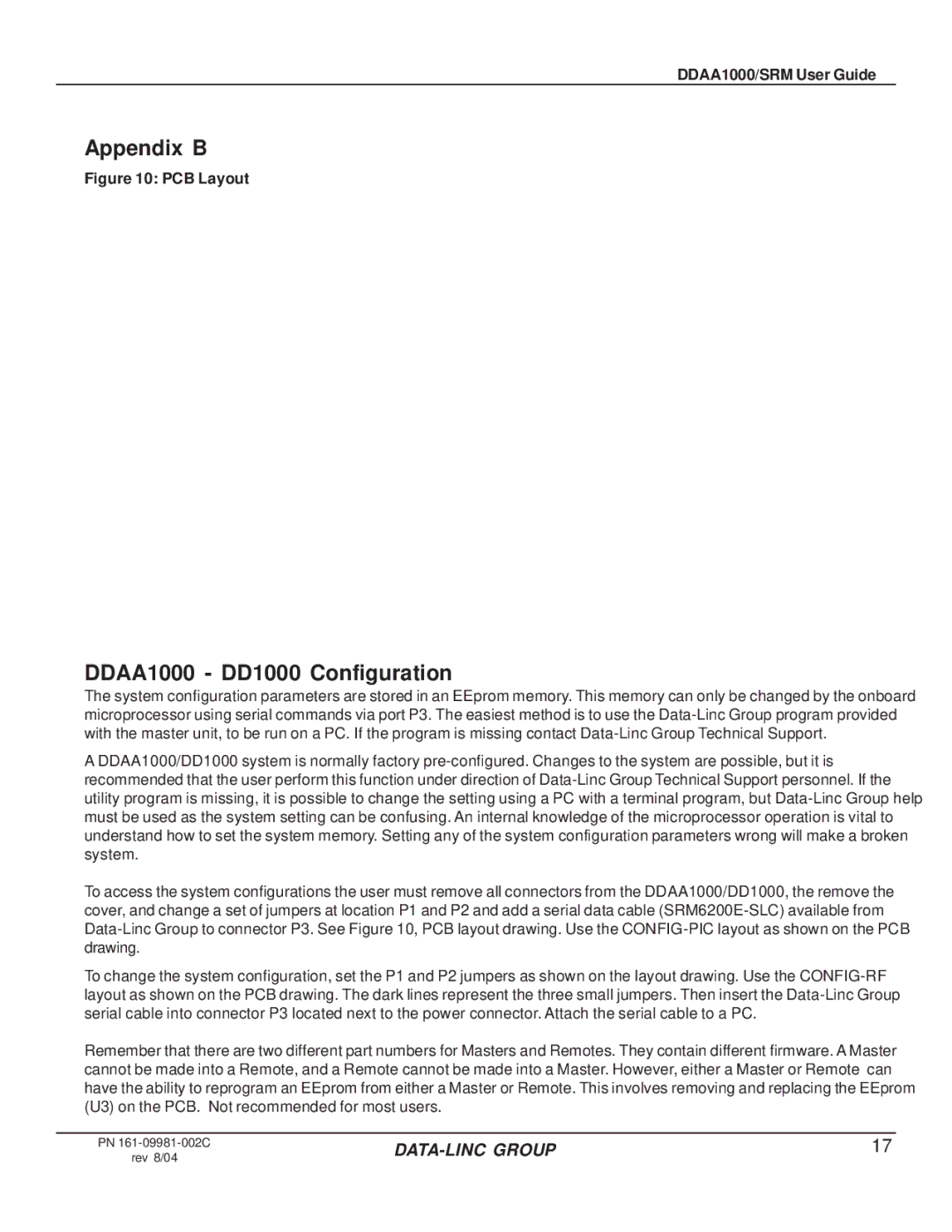 Omron DDAA1000/SRM manual Appendix B, DDAA1000 DD1000 Configuration 