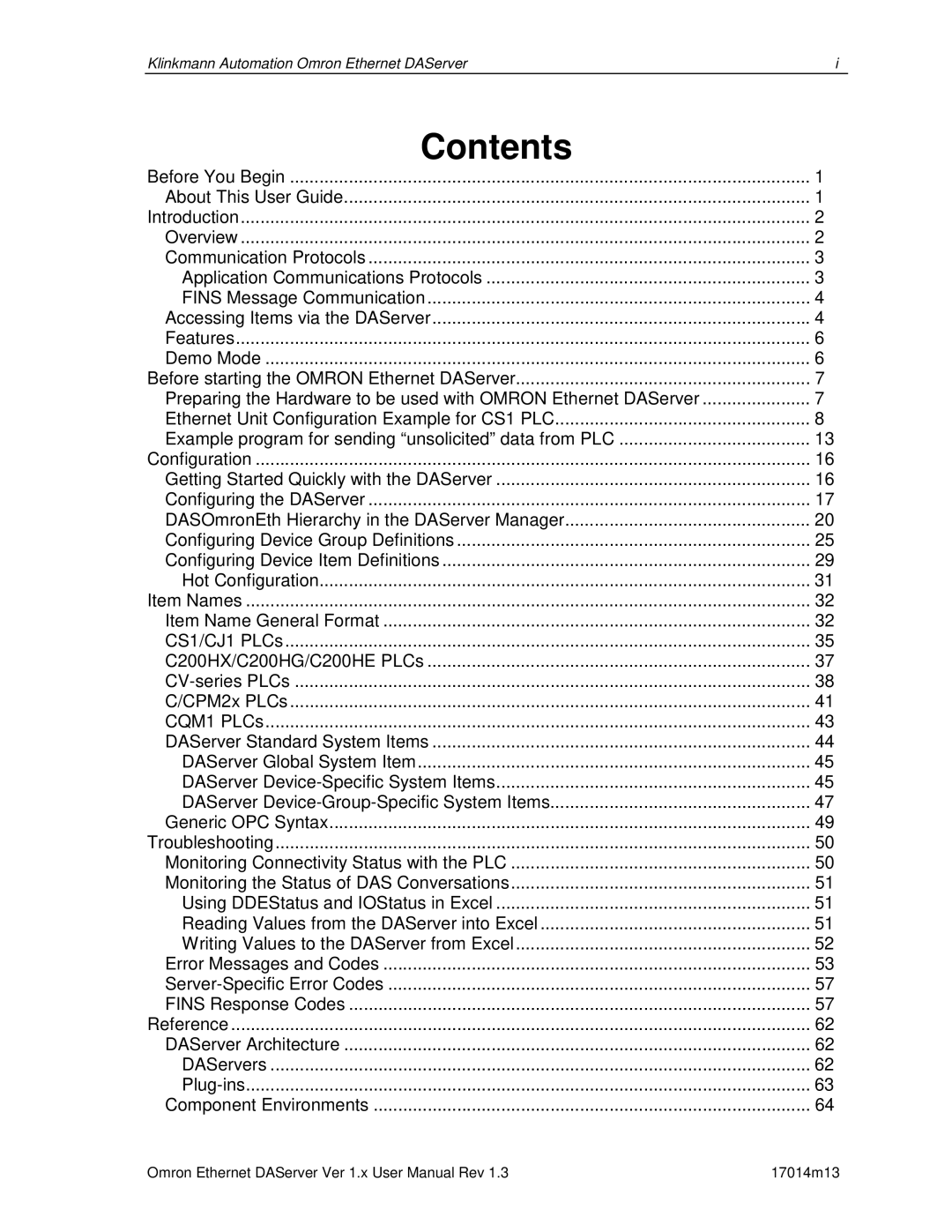 Omron DR 170 14 manual Contents 