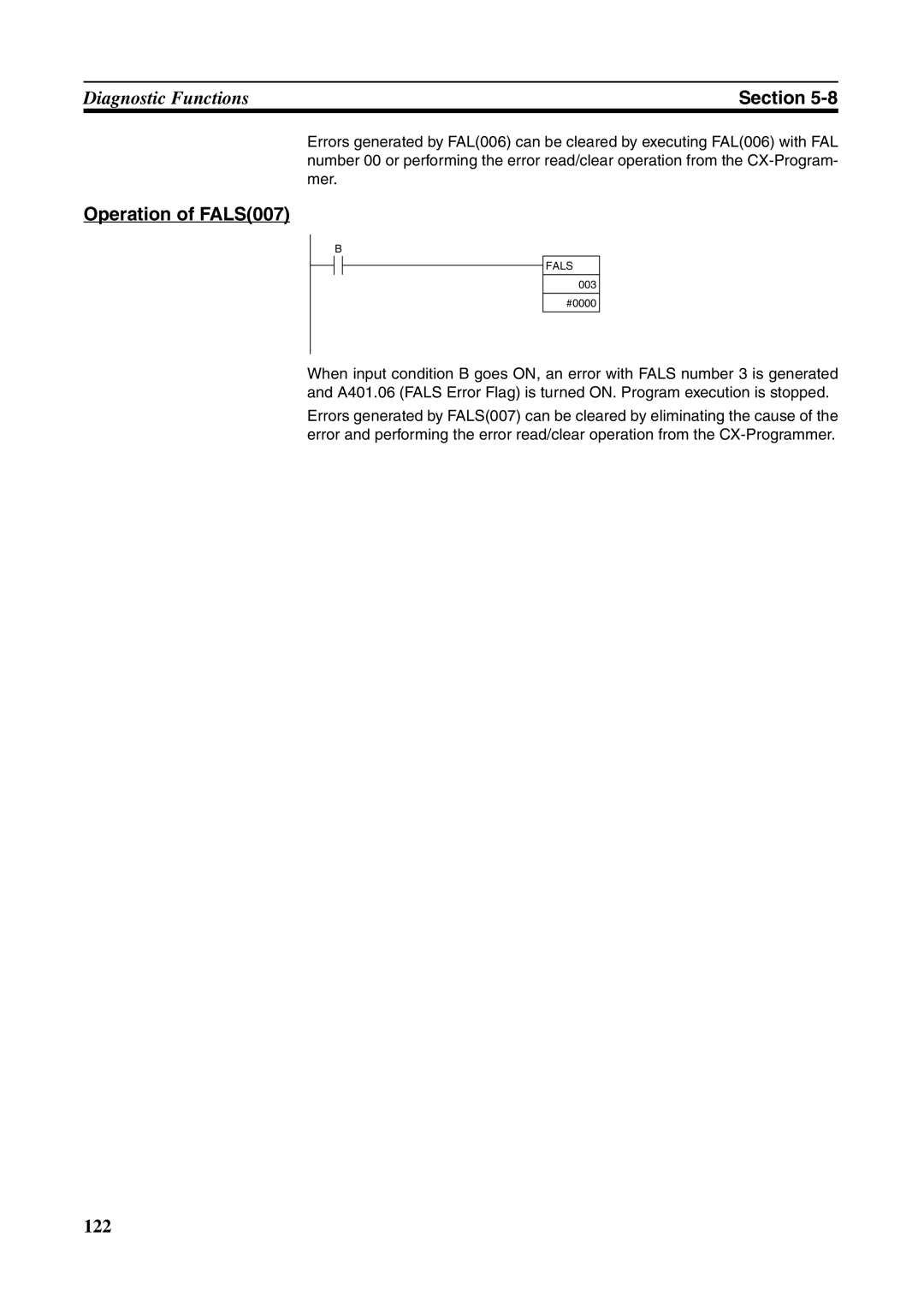 Omron FQM1-MMA21, FQM1-CM001, FQM1-MMP21 operation manual Operation of FALS007 