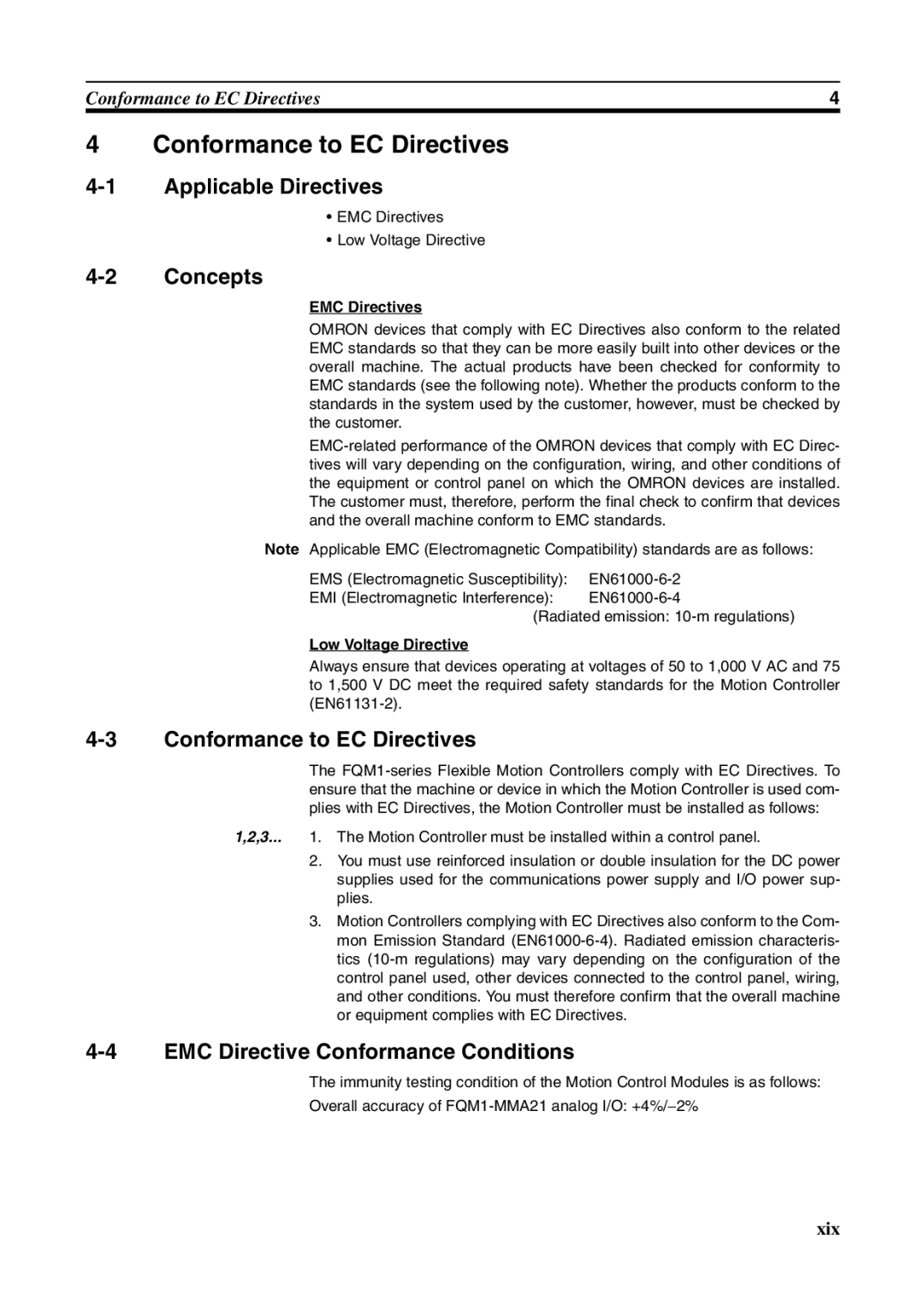 Omron FQM1-CM001, FQM1-MMA21, FQM1-MMP21 operation manual Conformance to EC Directives, Applicable Directives, Concepts 