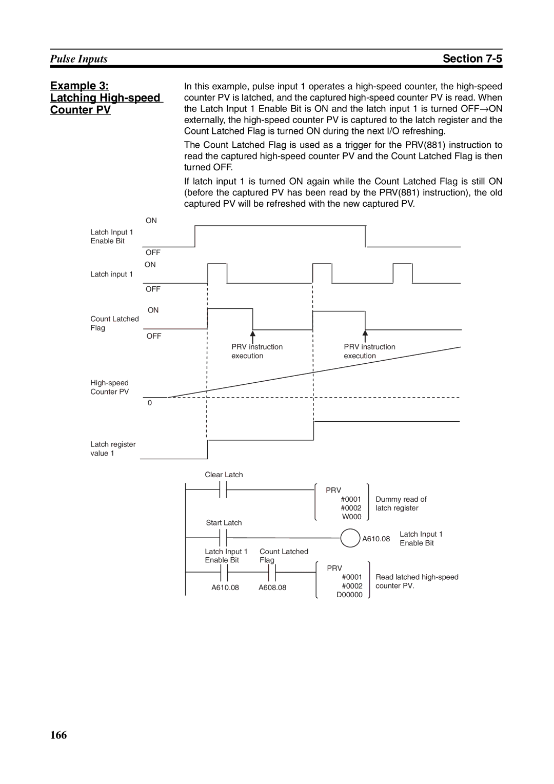 Omron FQM1-CM001, FQM1-MMA21, FQM1-MMP21 operation manual Example Latching High-speed Counter PV, Off 