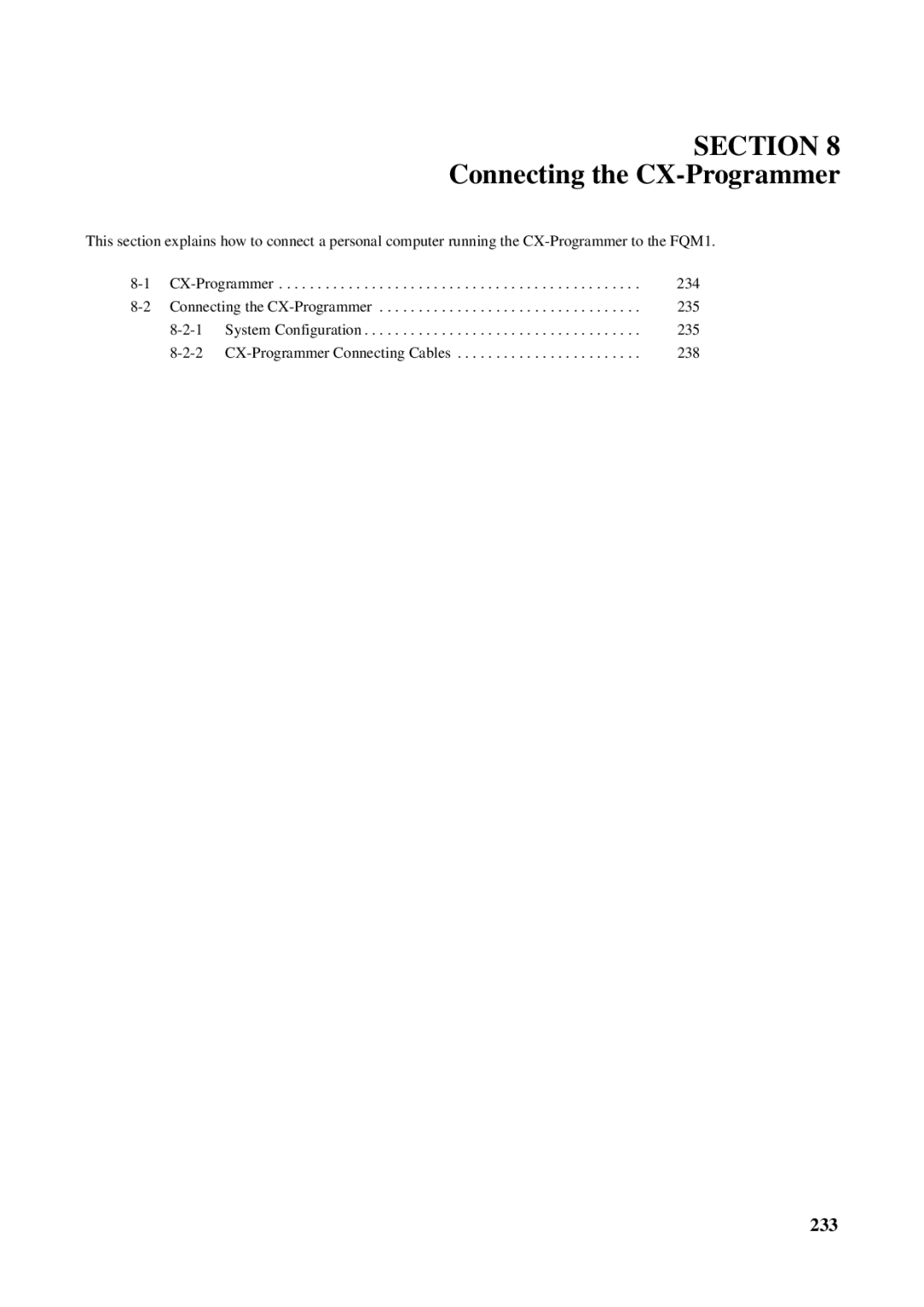 Omron FQM1-MMA21, FQM1-CM001, FQM1-MMP21 operation manual Connecting the CX-Programmer 