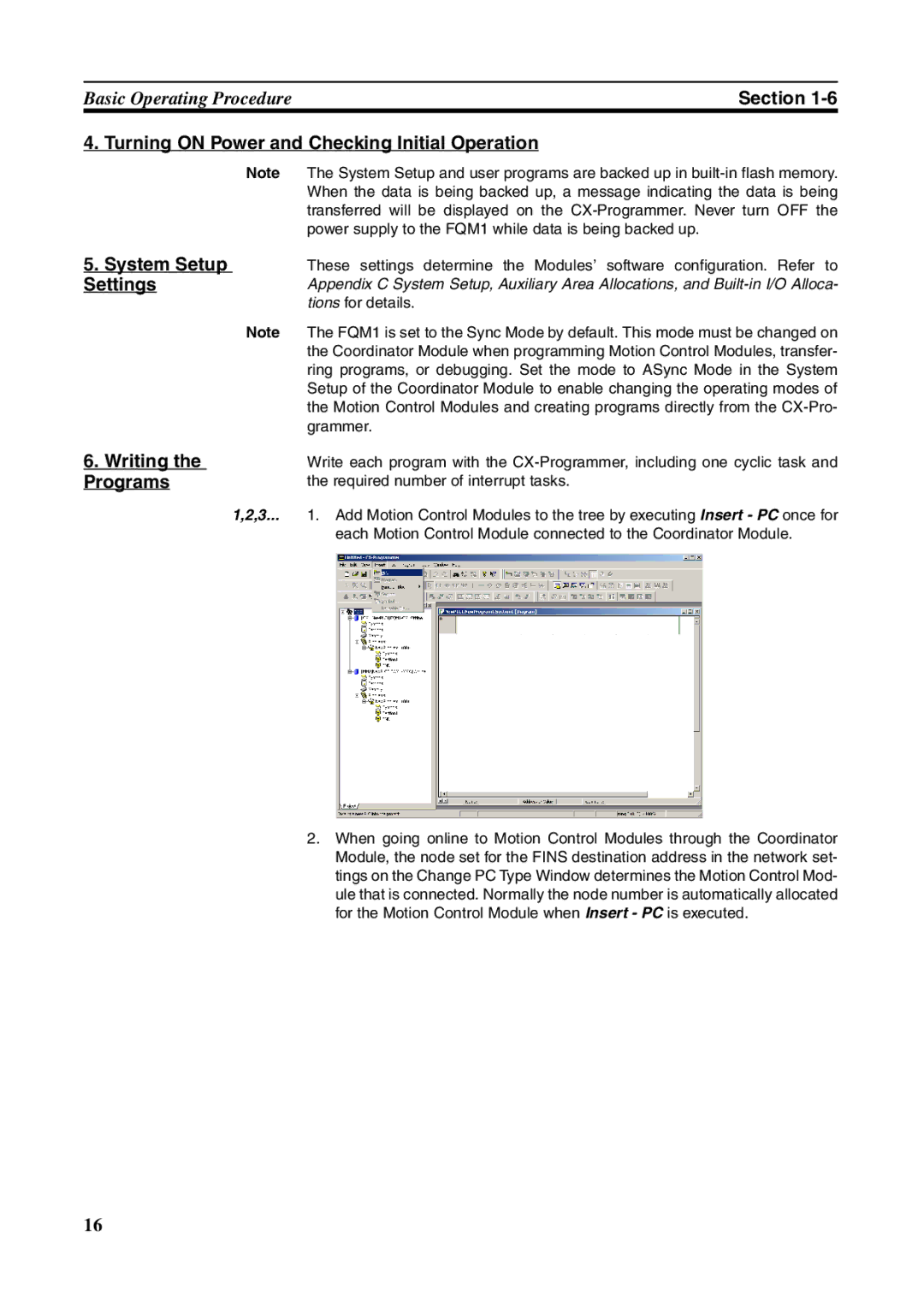 Omron FQM1-CM001, FQM1-MMA21, FQM1-MMP21 operation manual Writing the Programs 