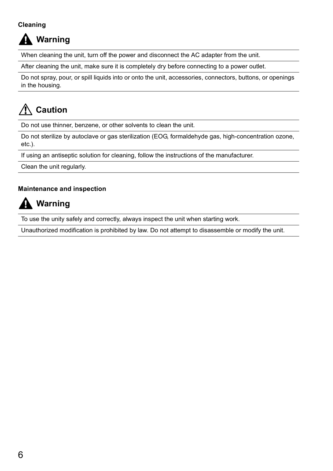 Omron HBP-1300 instruction manual Cleaning, Maintenance and inspection 