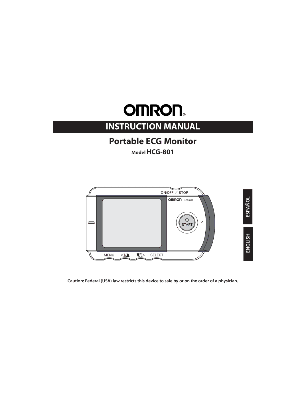 Omron HCG-801 instruction manual Portable ECG Monitor 