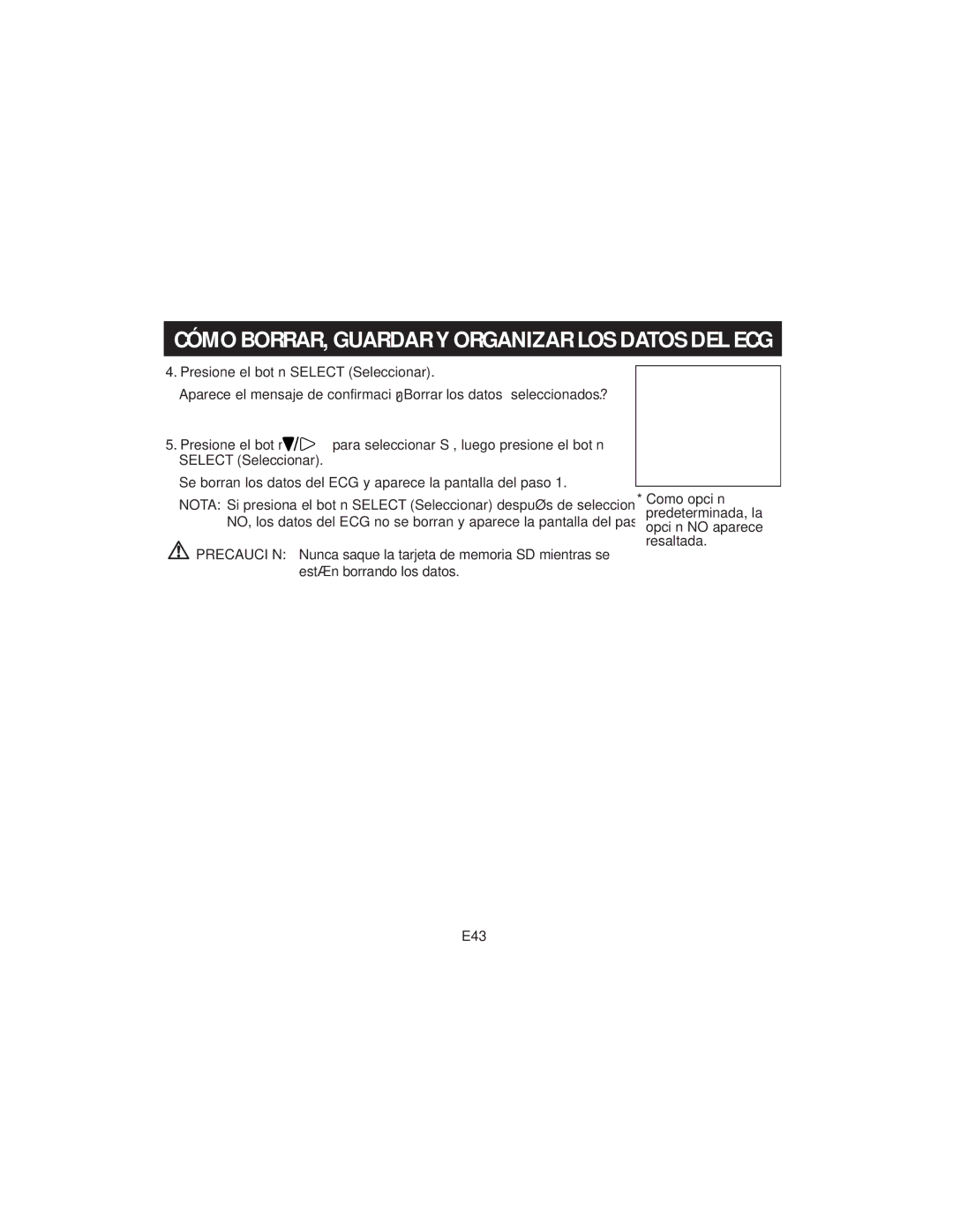 Omron HCG-801 instruction manual E43 