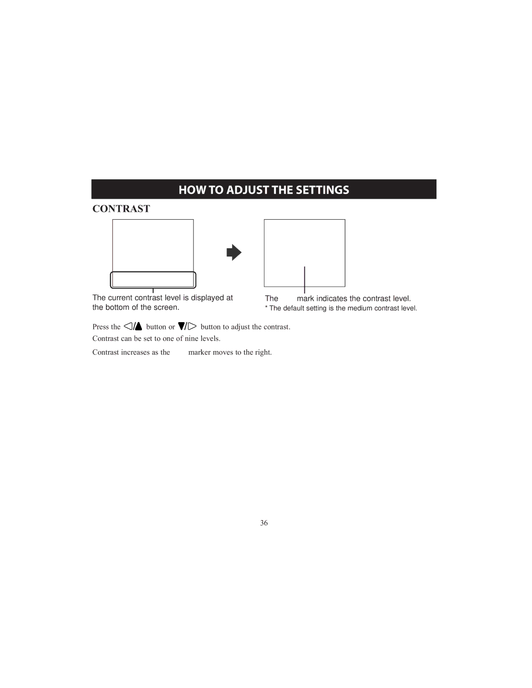 Omron HCG-801 instruction manual Contrast 