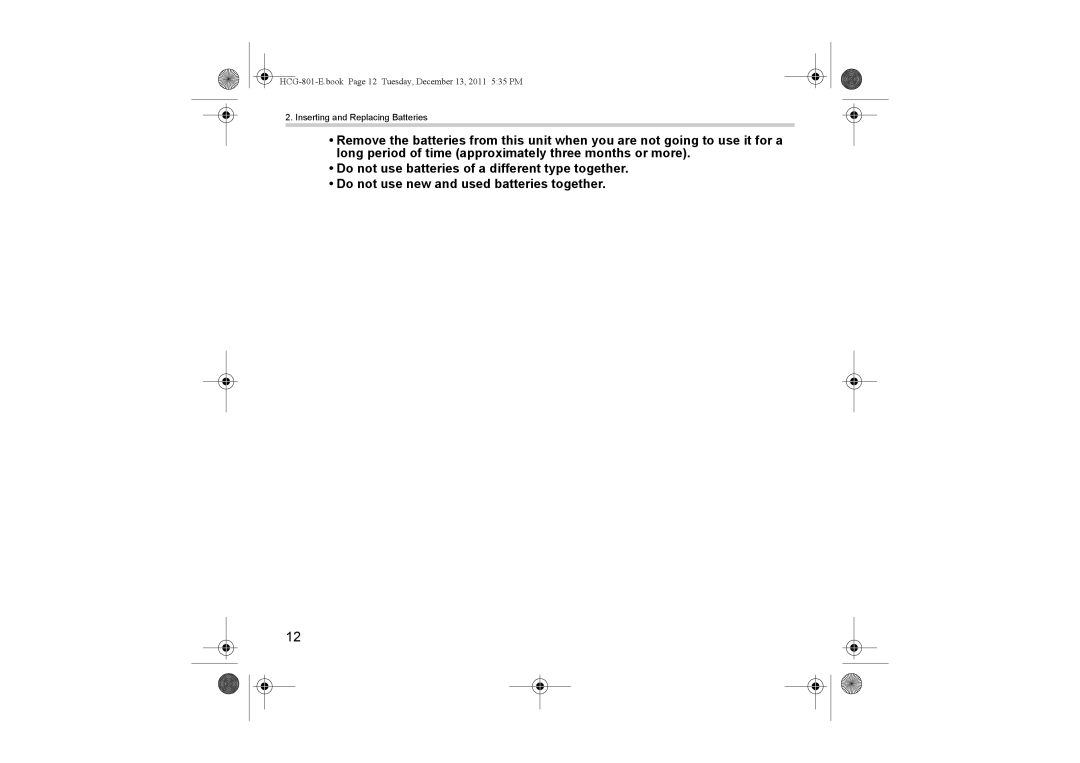 Omron instruction manual HCG-801-E.book Page 12 Tuesday, December 13, 2011 535 PM 