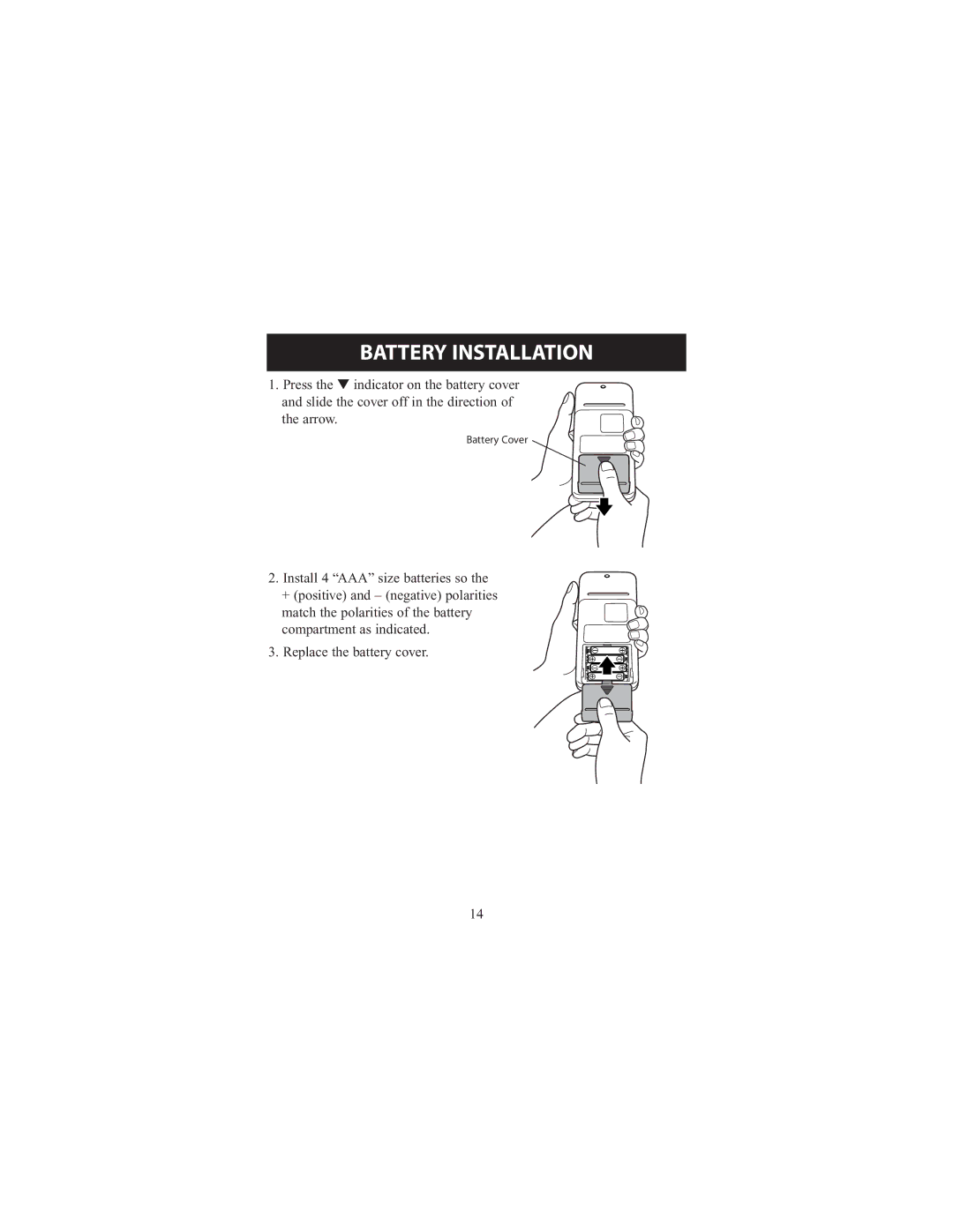 Omron Healthcare 7300IT instruction manual Battery Installation 