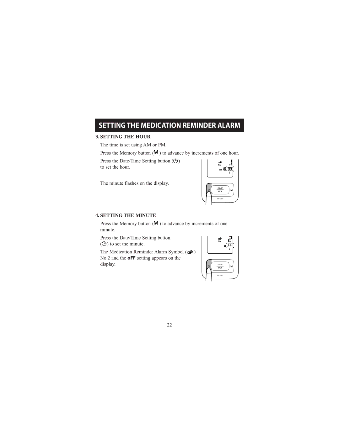 Omron Healthcare 7300IT instruction manual Setting the Hour 