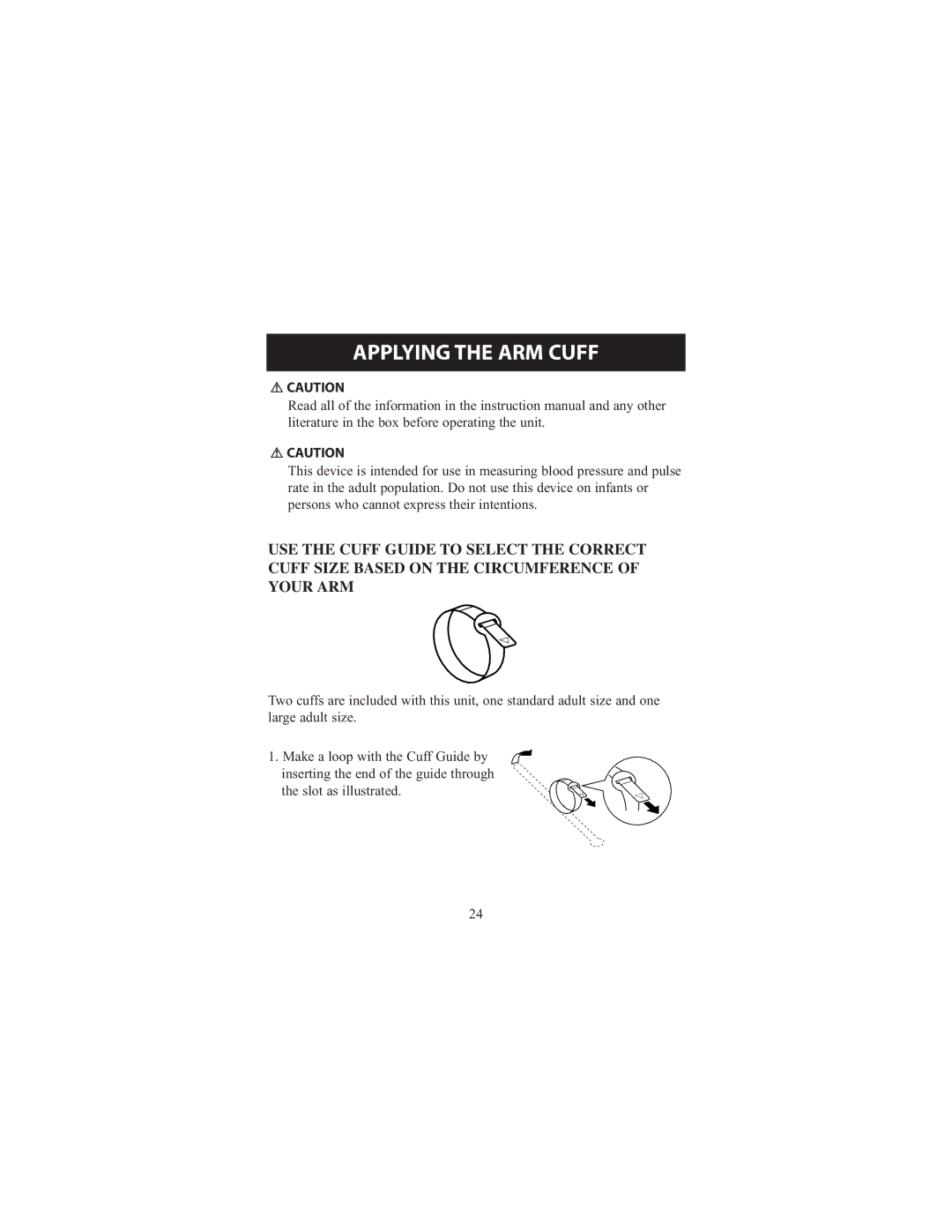 Omron Healthcare 7300IT instruction manual Applying the ARM Cuff 