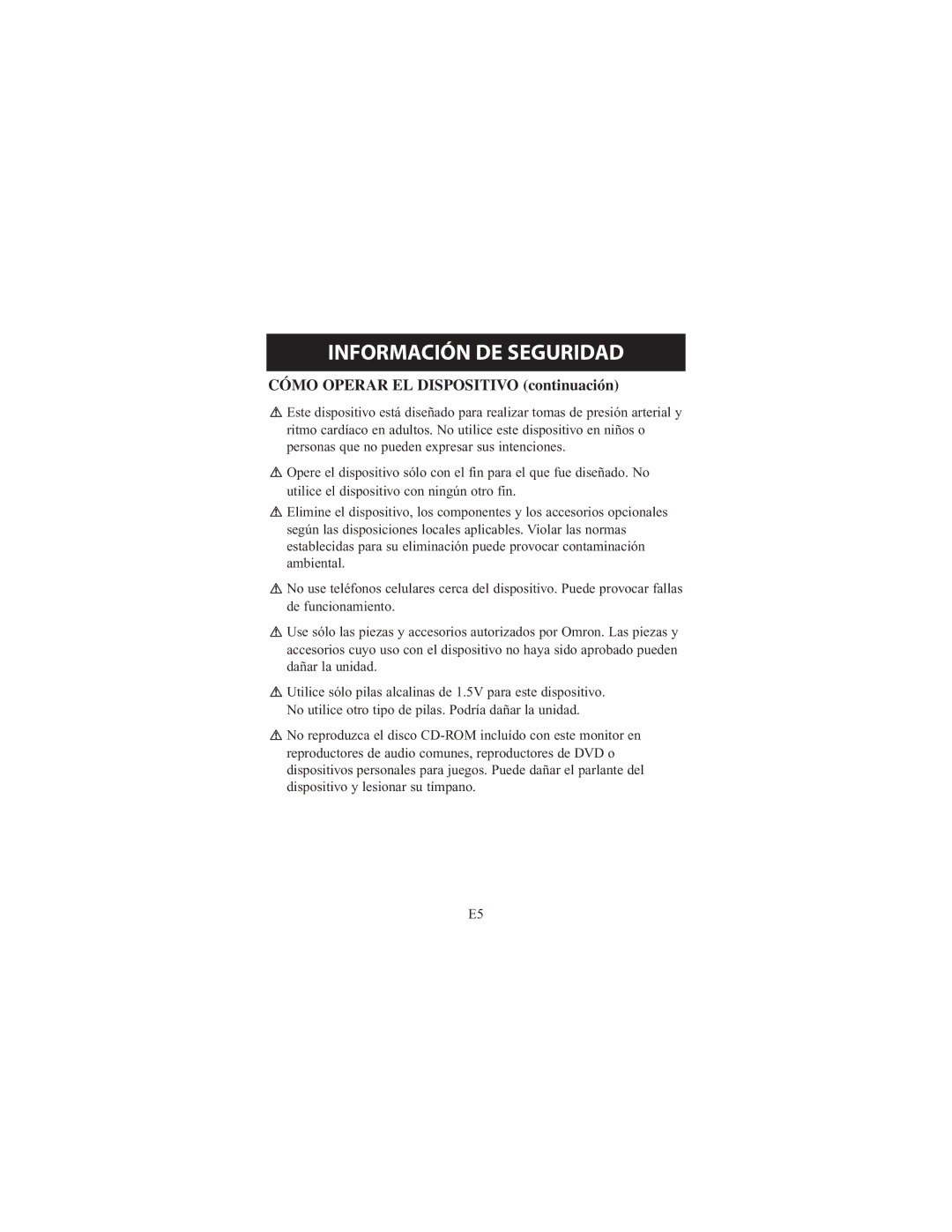 Omron Healthcare 7300IT instruction manual Cómo Operar EL Dispositivo continuación 