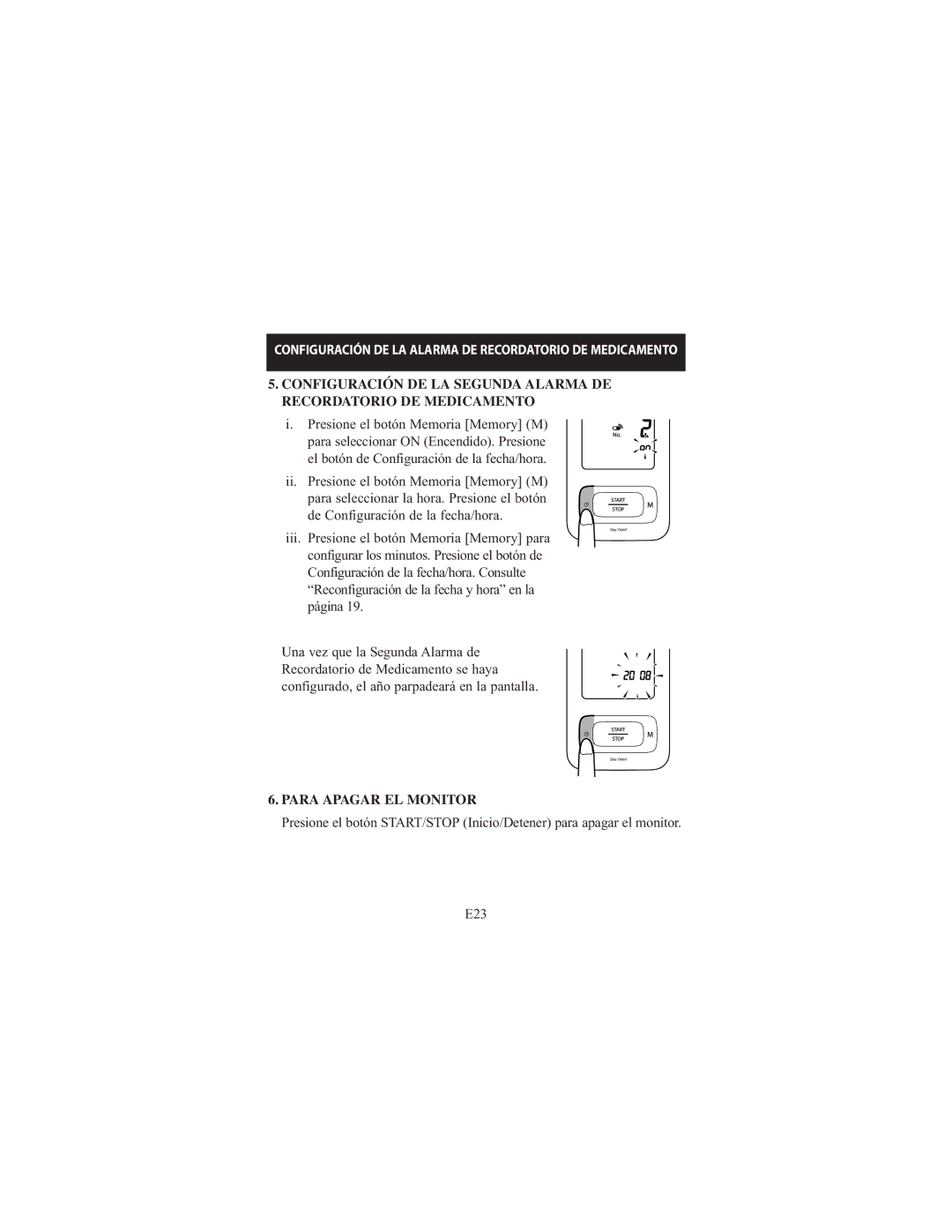 Omron Healthcare 7300IT instruction manual Para Apagar EL Monitor 