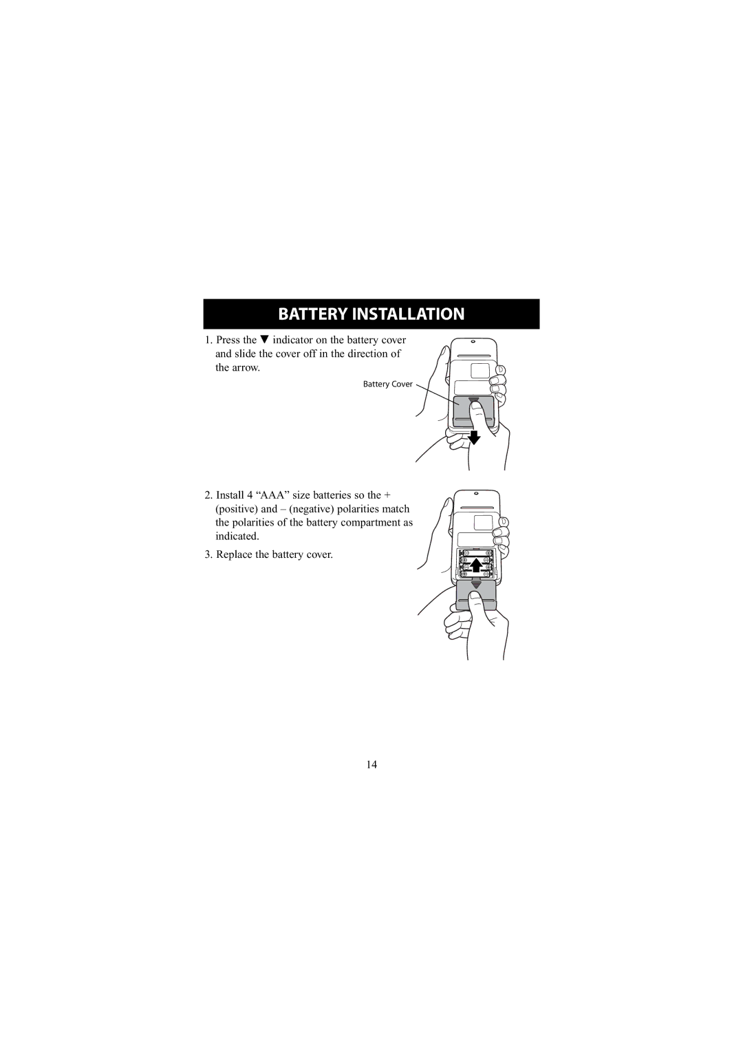 Omron Healthcare 7300W instruction manual Battery Installation 