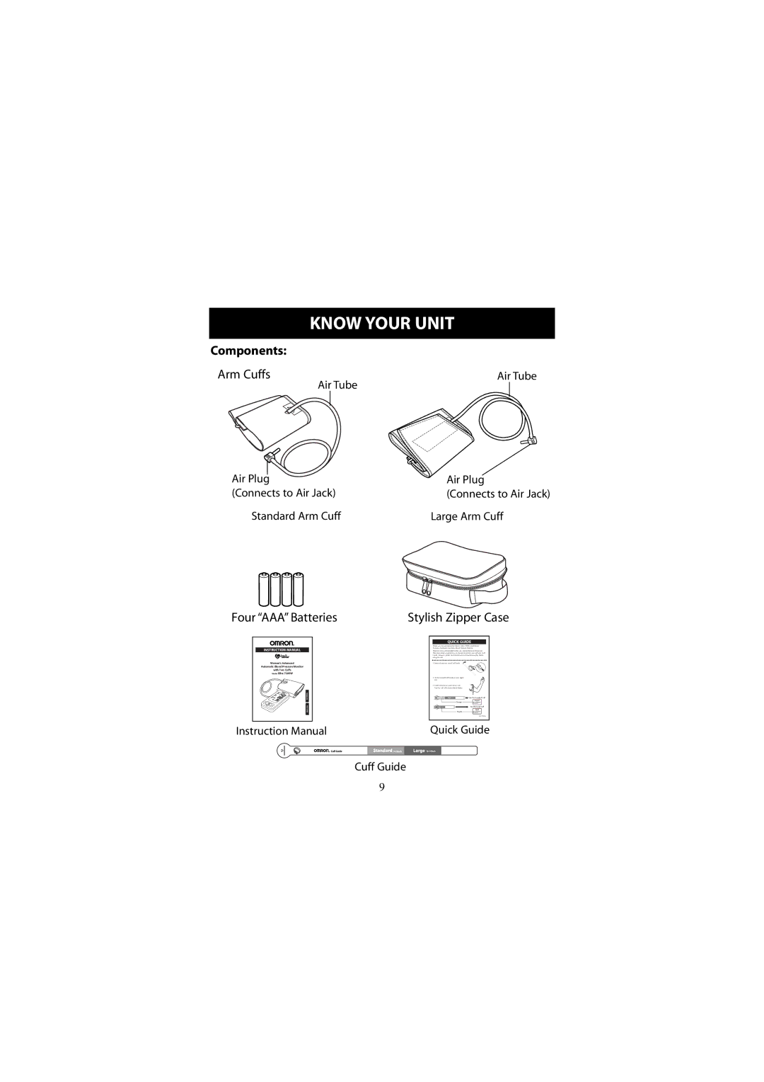 Omron Healthcare 7300W instruction manual Components 