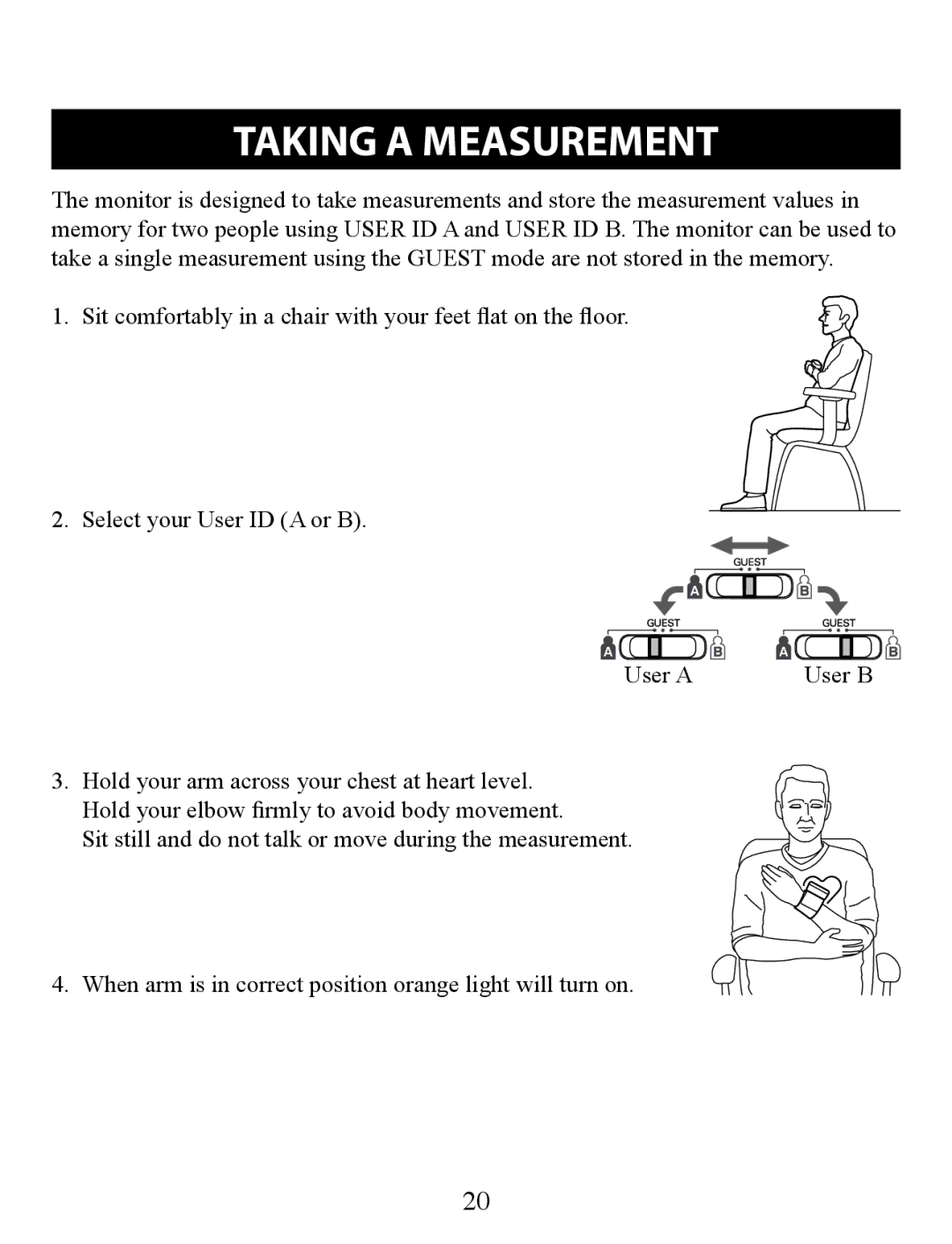 Omron Healthcare BP652 instruction manual Taking a Measurement 