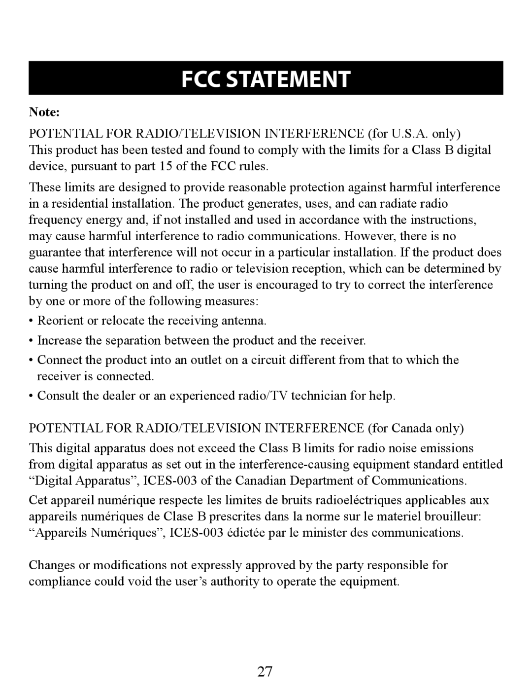 Omron Healthcare BP652 instruction manual FCC Statement 