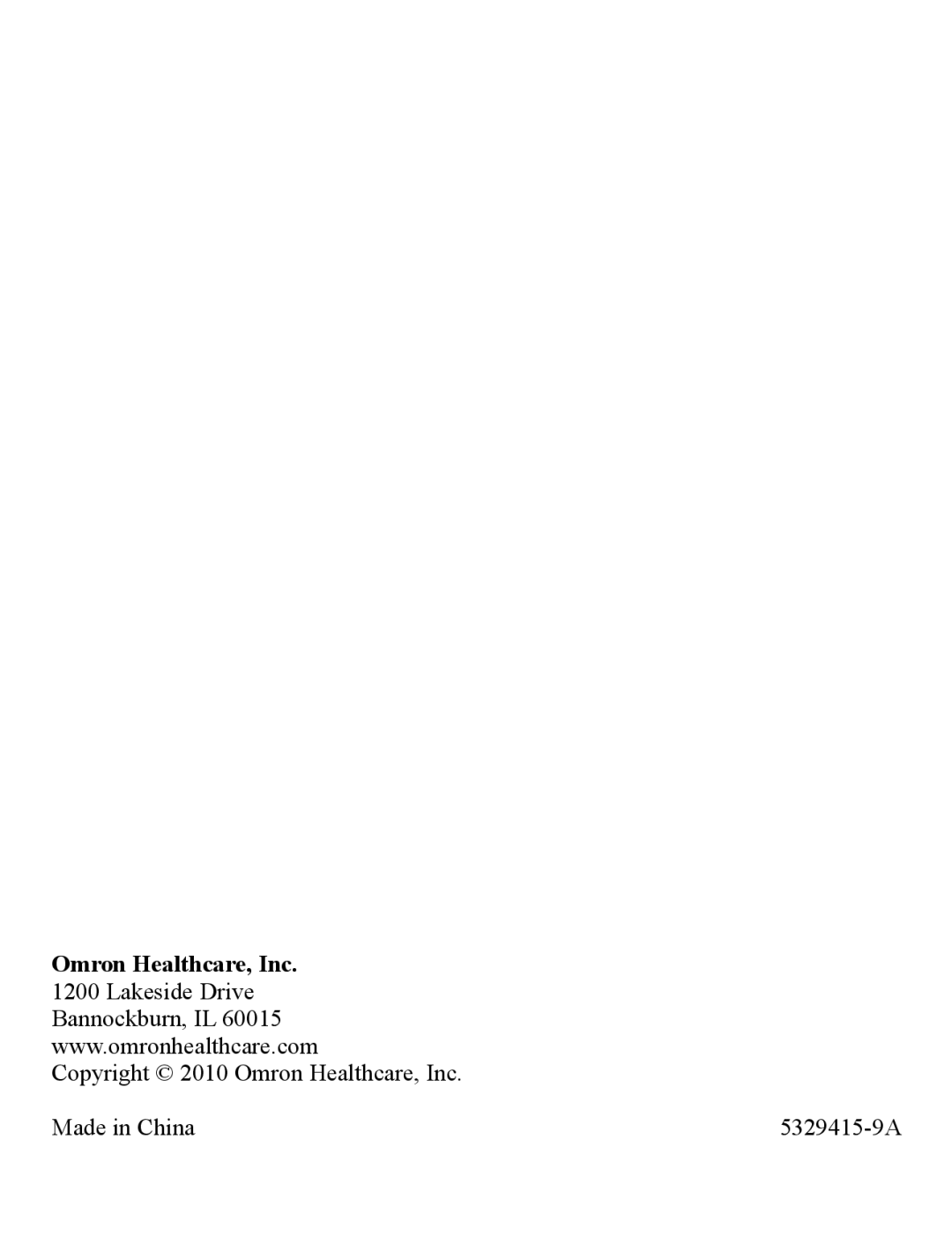 Omron Healthcare BP652 instruction manual Omron Healthcare, Inc 