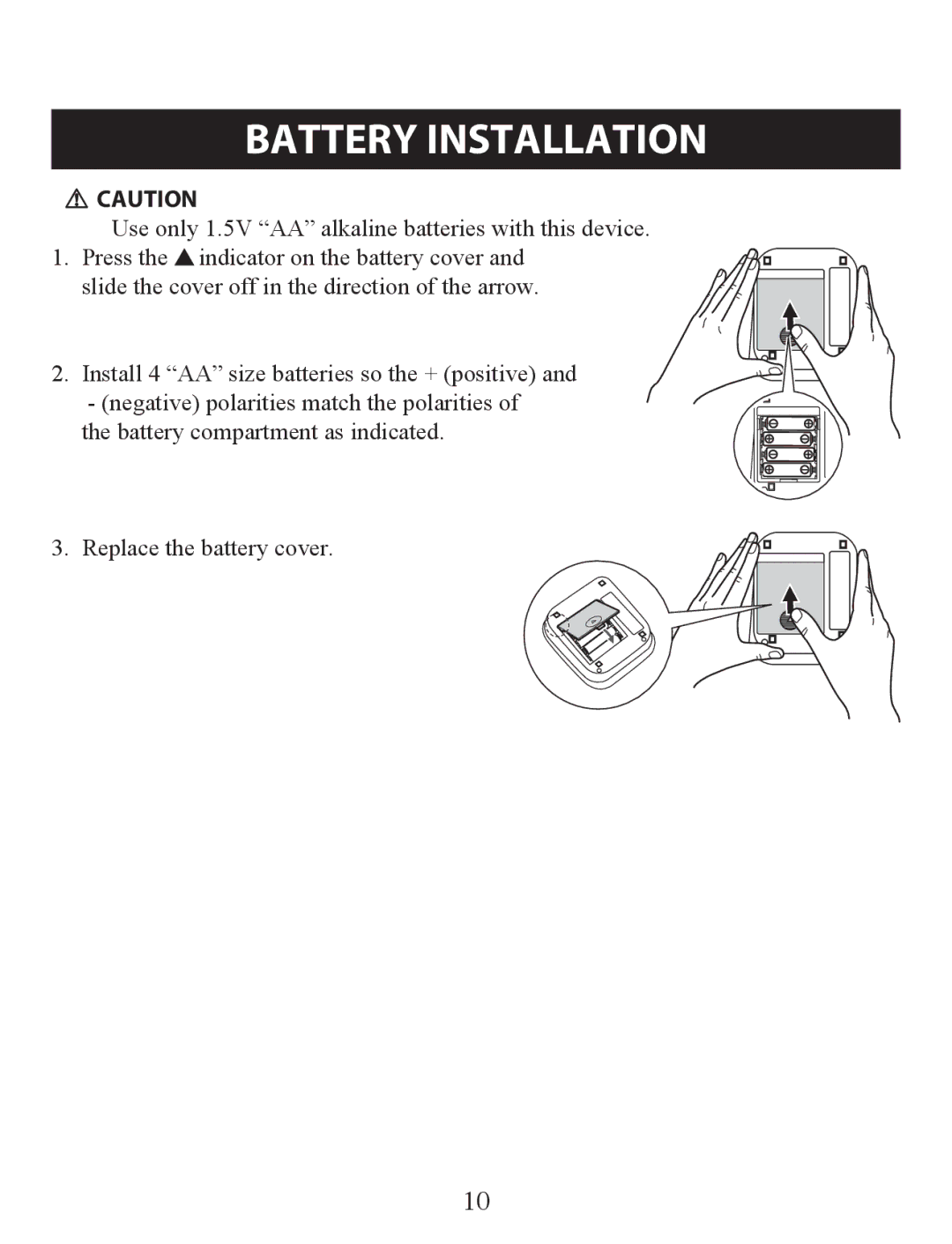 Omron Healthcare BP742 instruction manual Battery Installation 