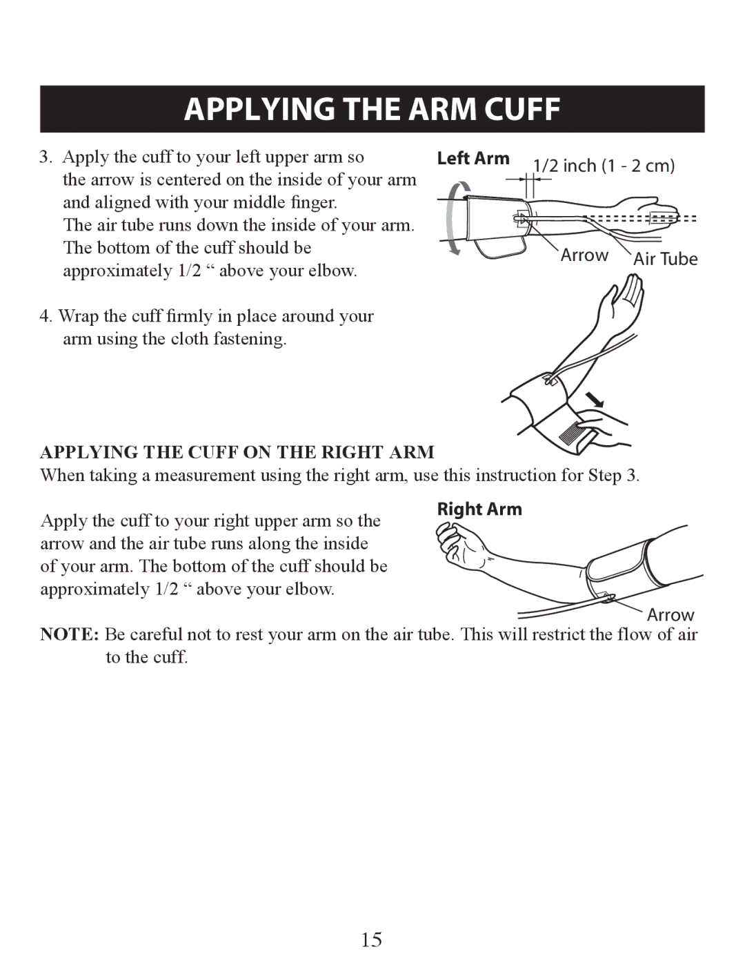 Omron Healthcare BP742 instruction manual Right Arm 